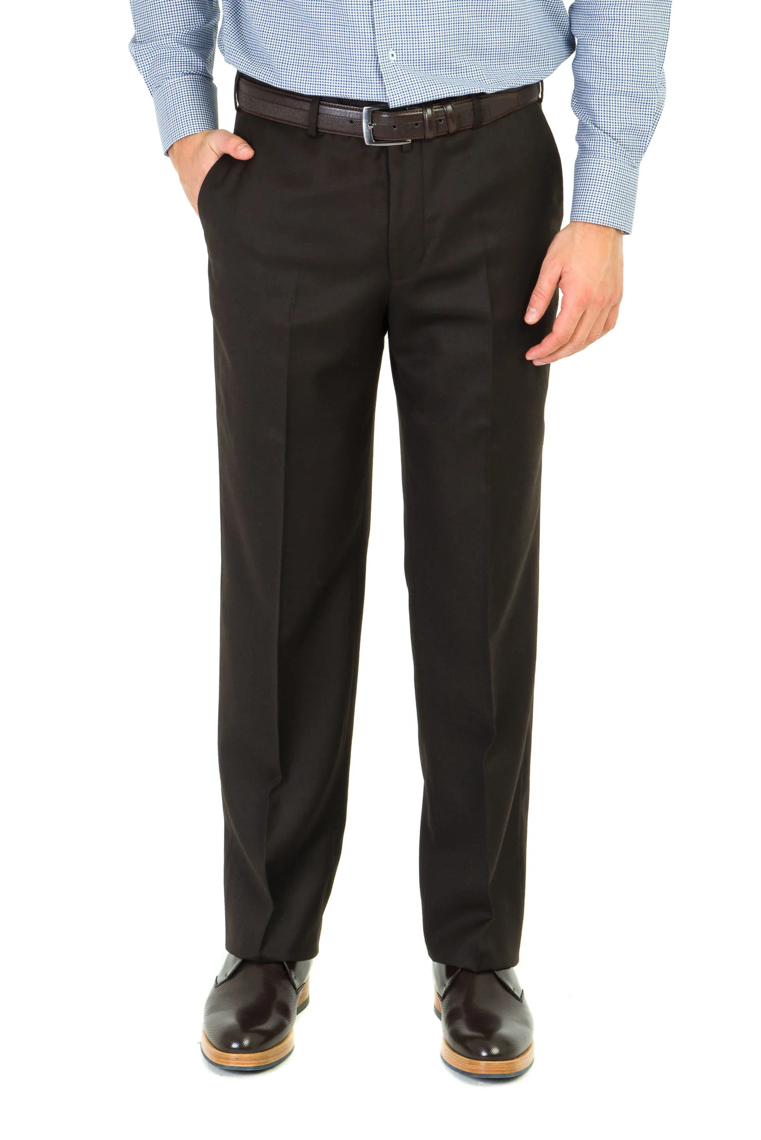 Koyu Kahve 6 Drop Regular Fit Standart Kesim Klasik Kumaş Pantolon - Image 4
