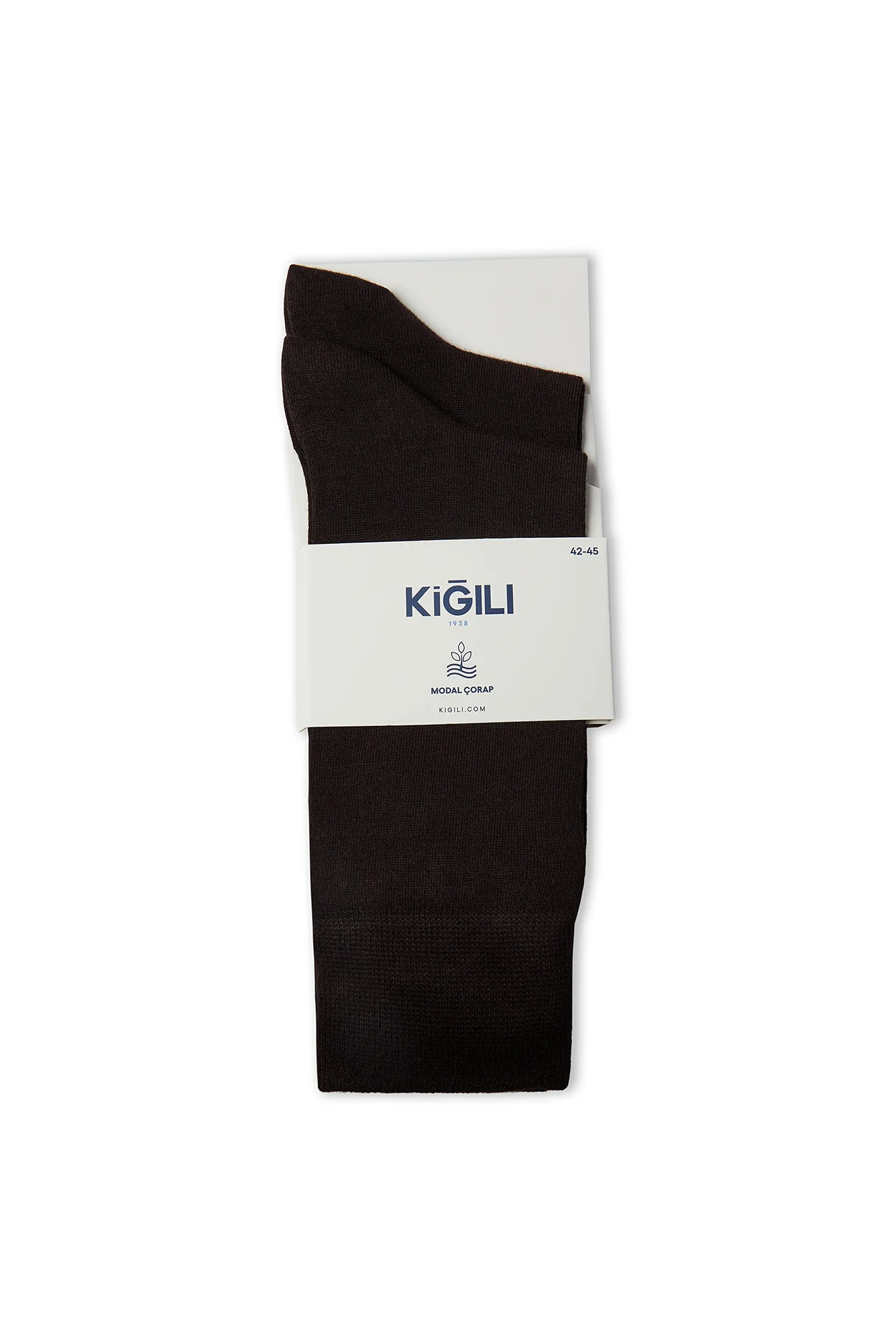 Koyu Kahve 2'li Düz Modal Karışımlı Çorap Seti - Image 4