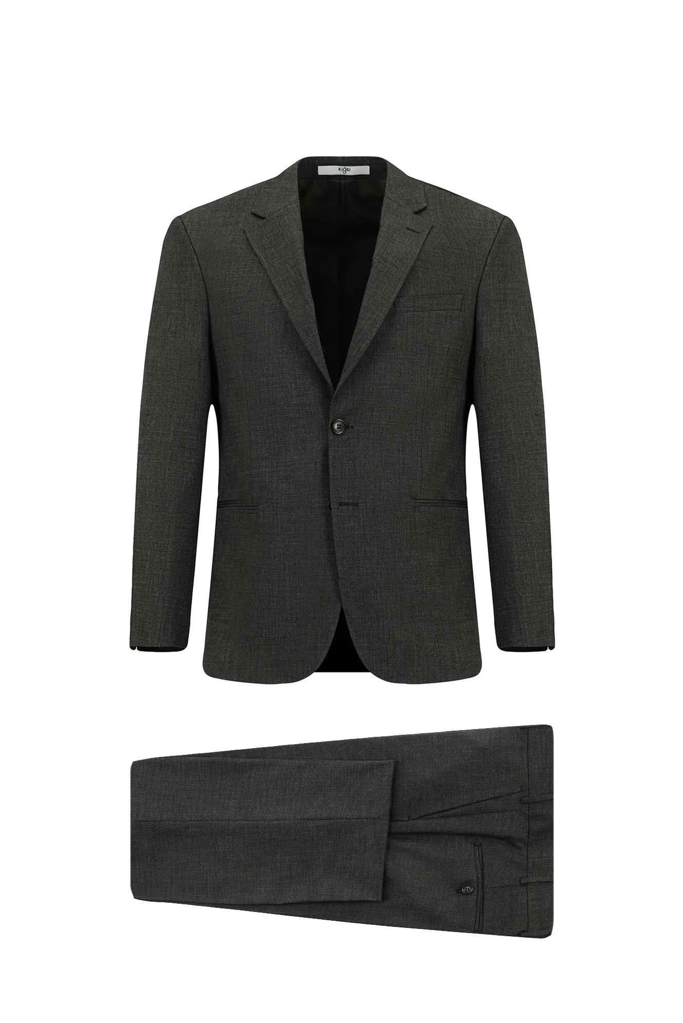 Koyu Kahve 4 Drop Relaxed Fit Rahat Kesim Desenli Takım Elbise