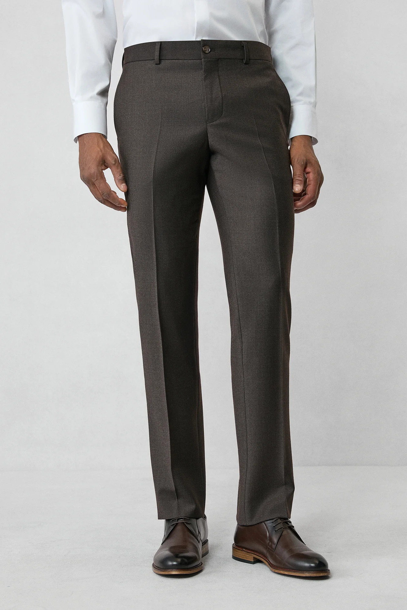 Koyu Kahve 6 Drop Regular Fit Standart Kesim Yünlü Flanel Klasik Pantolon - Image 3