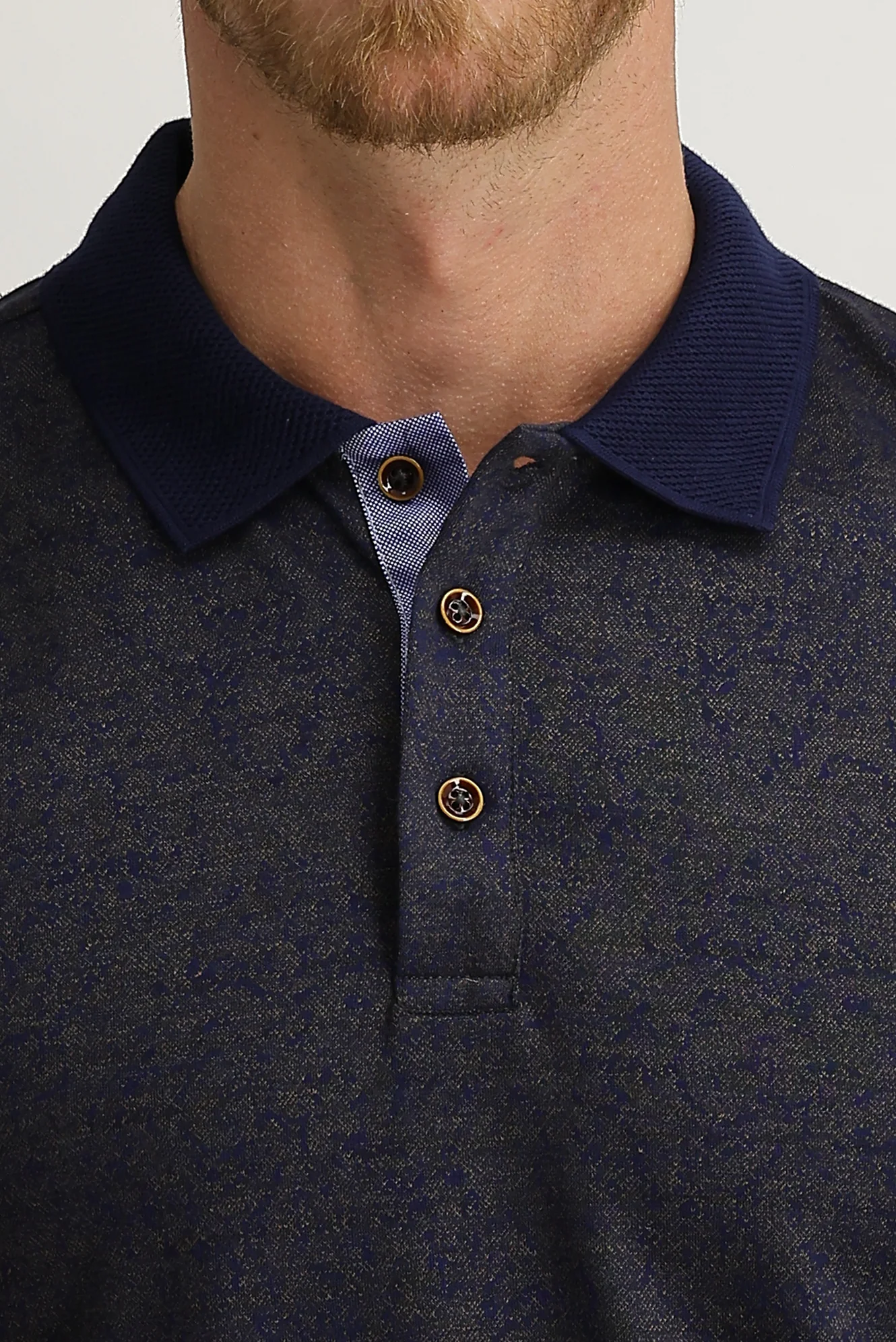 Koyu Kahve Polo Yaka Slim Fit Dar Kesim Desenli Tişört - Image 3
