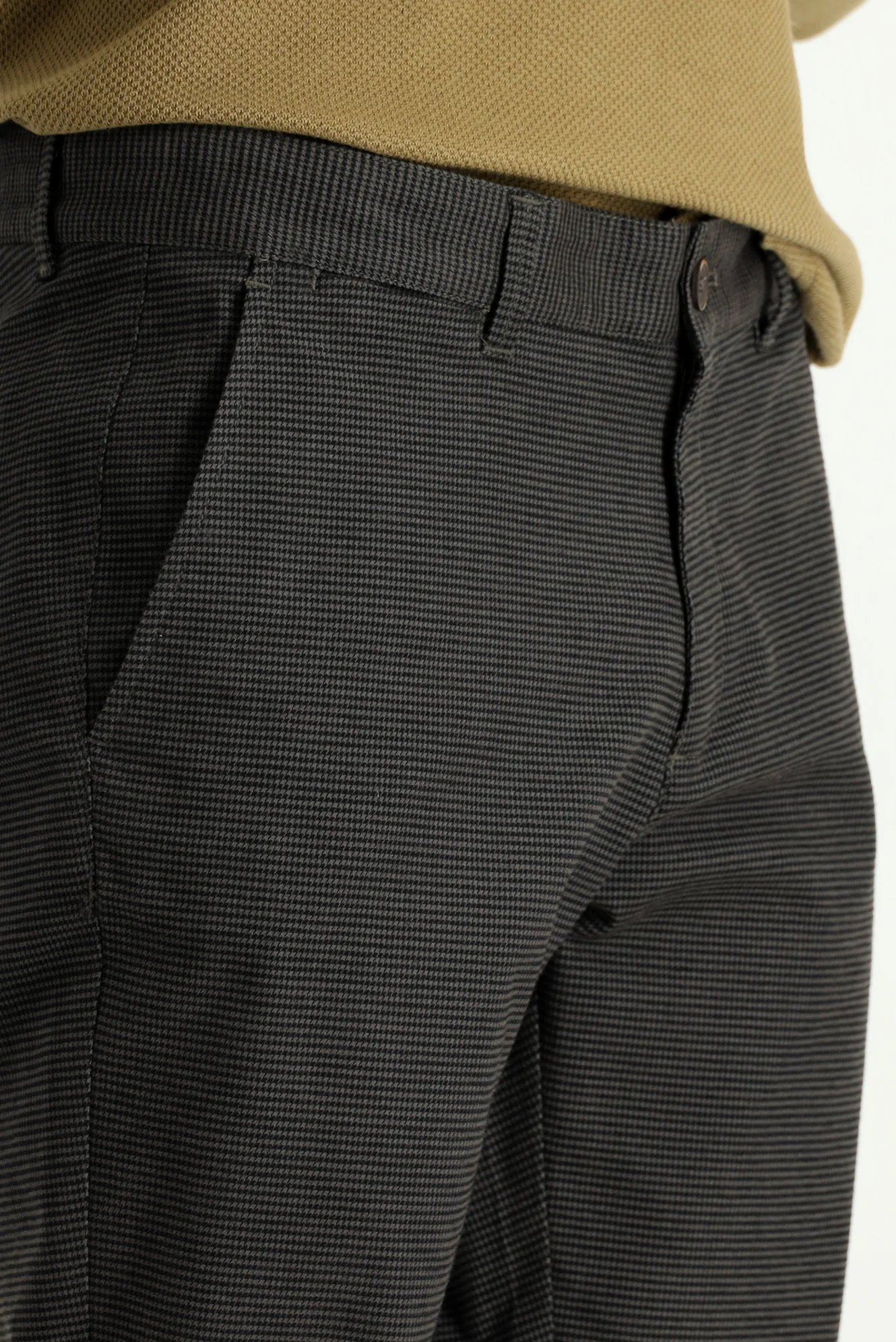 Koyu Kahve Regular Fit Standart Kesim Likralı Desenli Kanvas / Chino Pantolon - Image 3