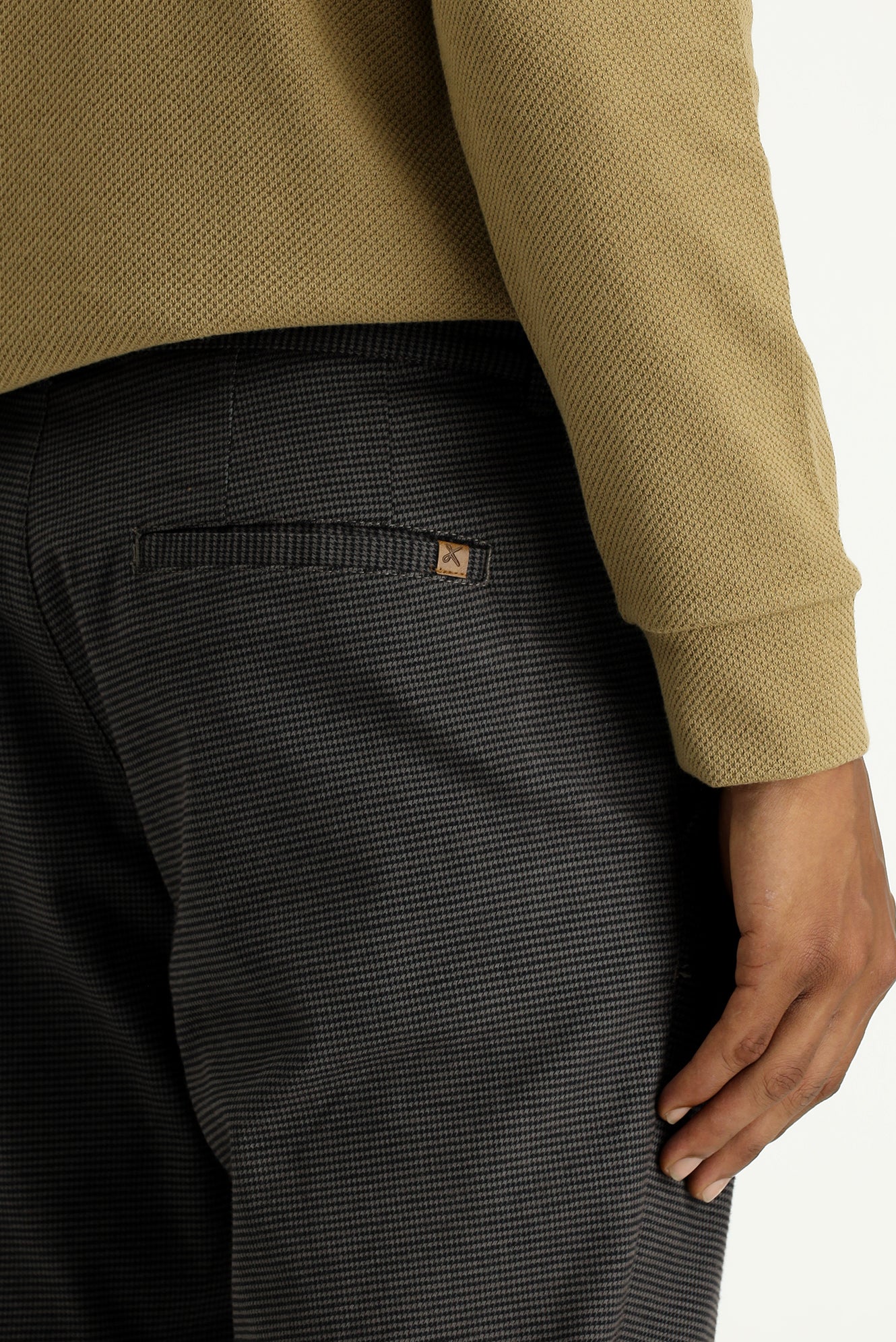Koyu Kahve Regular Fit Standart Kesim Likralı Desenli Kanvas / Chino Pantolon - Image 5