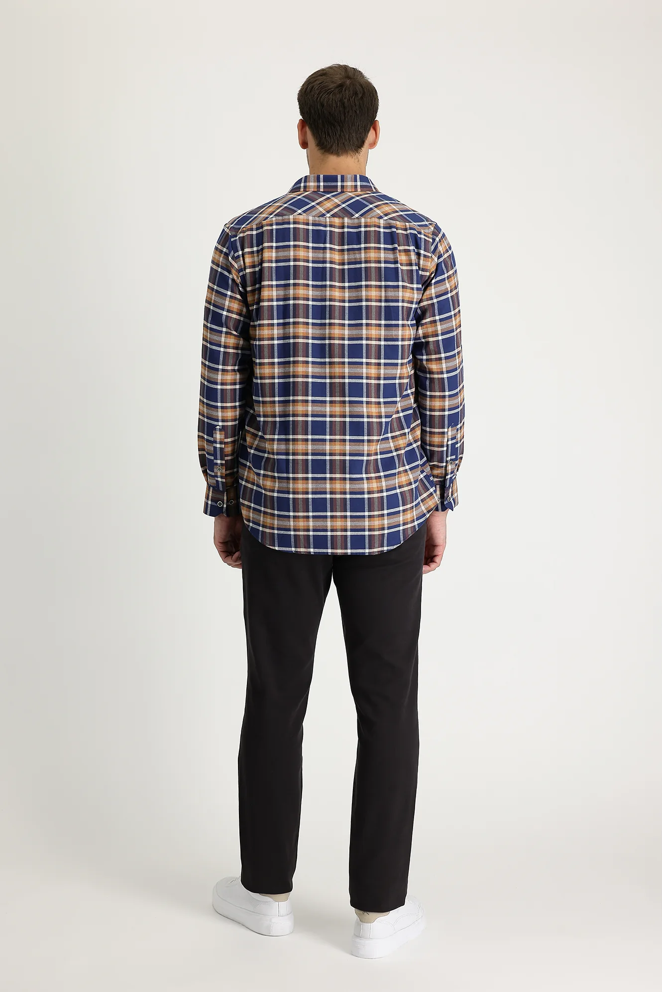 Koyu Kahve Regular Fit Standart Kesim Likralı Kanvas / Chino Pantolon - Image 2