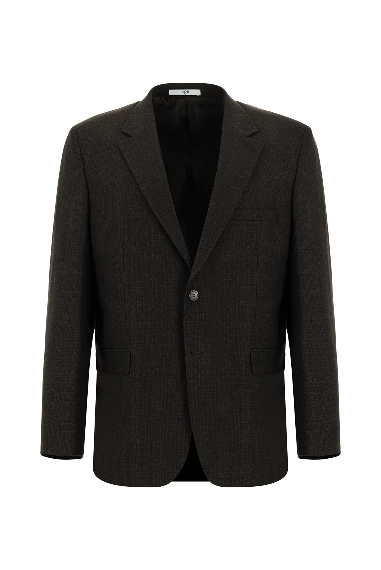 Koyu Kahve 4 Drop Relaxed Fit Rahat Kesim Ekose Takım Elbise - Image 2