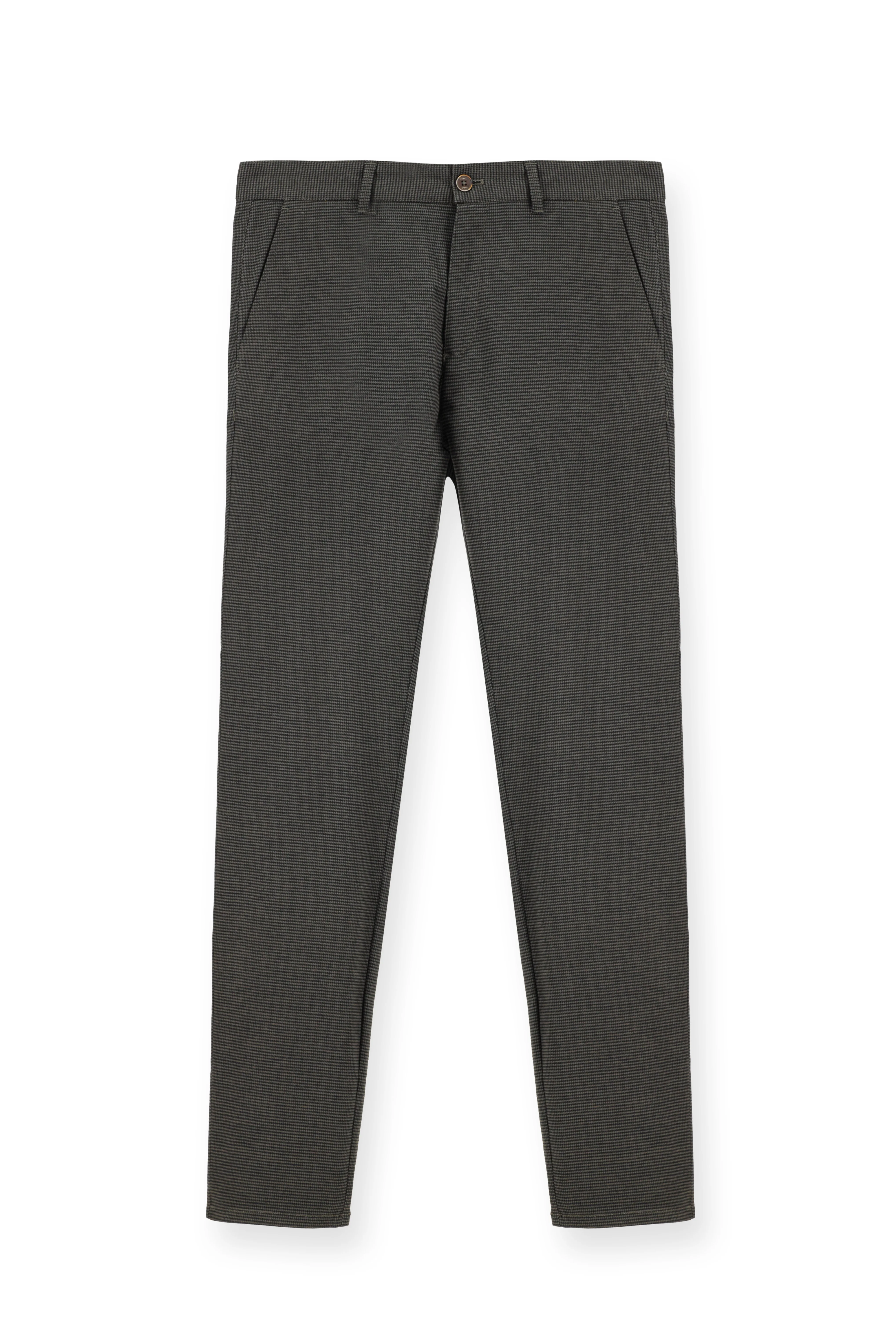 Koyu Kahve Relaxed Fit Rahat Kesim Likralı Desenli Kanvas / Chino Pantolon - Image 6