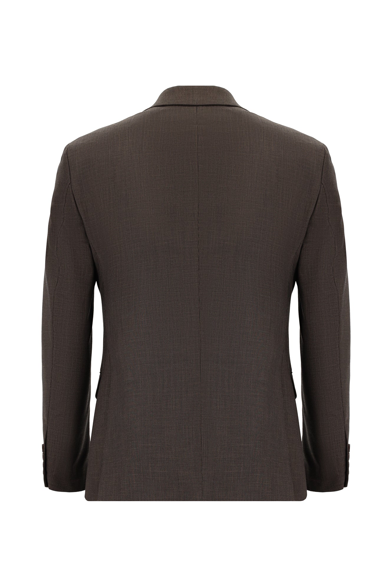 Koyu Kahve 7 Drop Slim Fit Dar Kesim Desenli Takım Elbise - Image 3