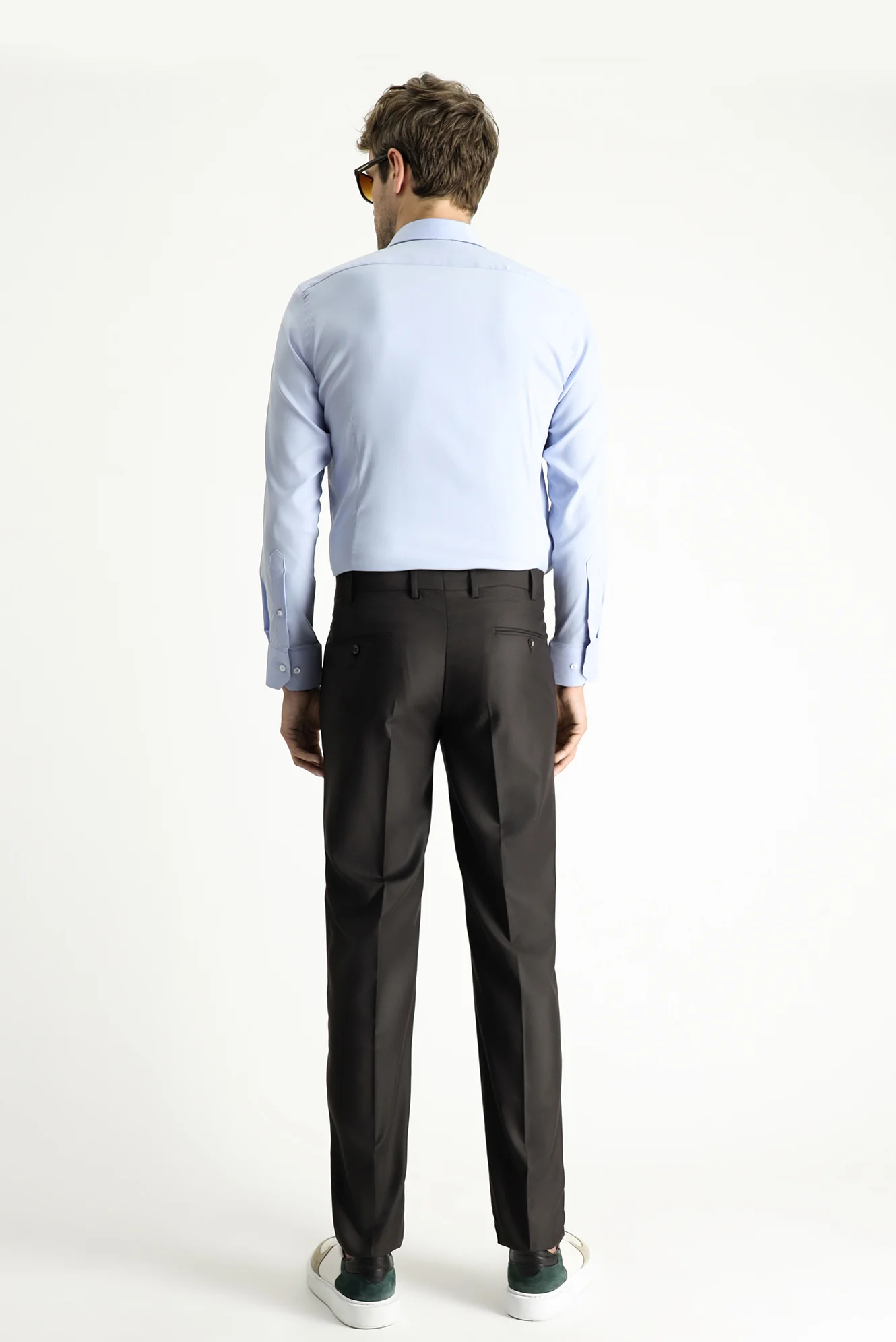 Koyu Kahve 7 Drop Slim Fit Dar Kesim Klasik Kumaş Pantolon - Image 4