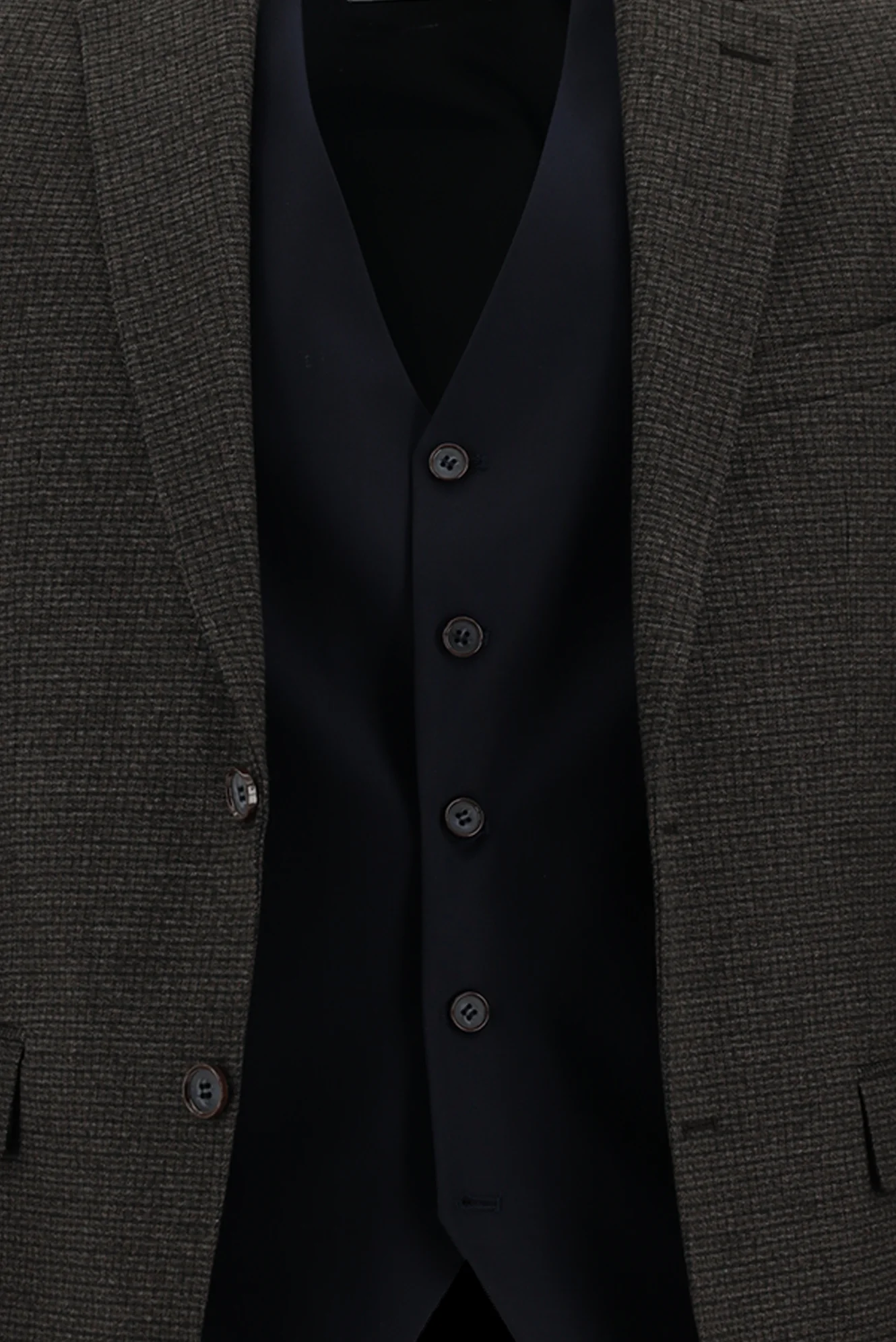 Koyu Kahve 7 Drop Slim Fit Dar Kesim Kombinli Yelekli Takım Elbise - Image 9