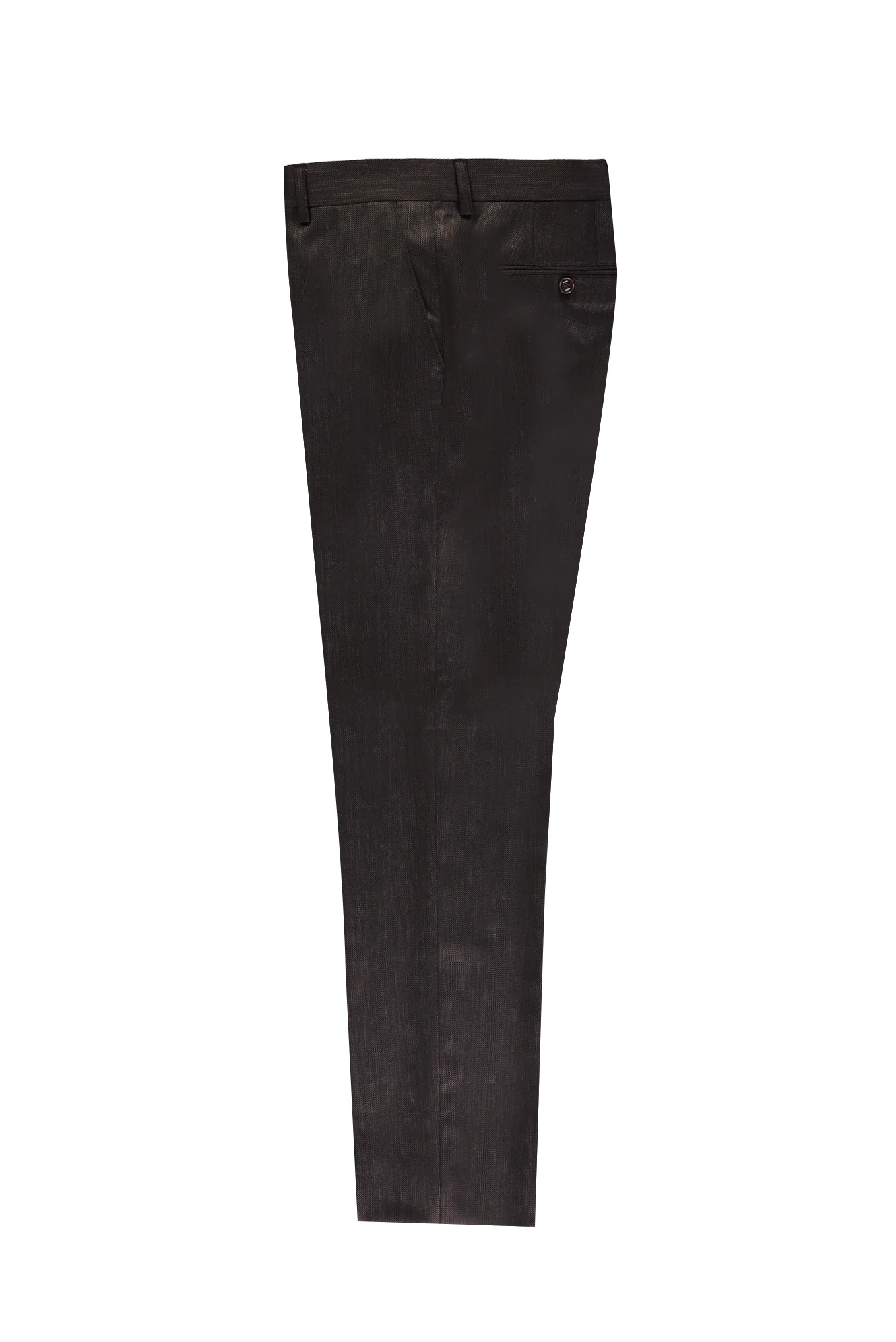 Koyu Kahve 7 Drop Slim Fit Dar Kesim Kuşgözü Klasik Kumaş Pantolon