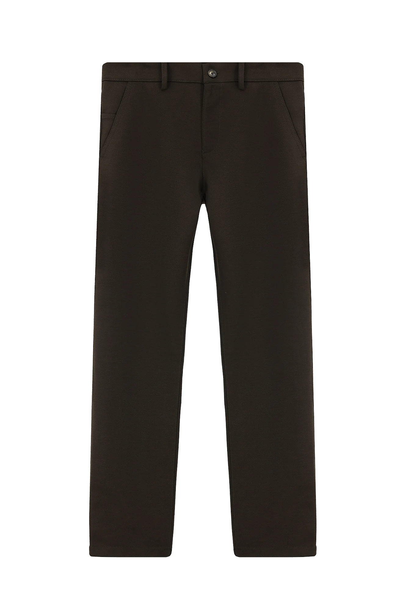 Koyu Kahve 7 Drop Slim Fit Dar Kesim Likralı Örme Klasik Kumaş Pantolon