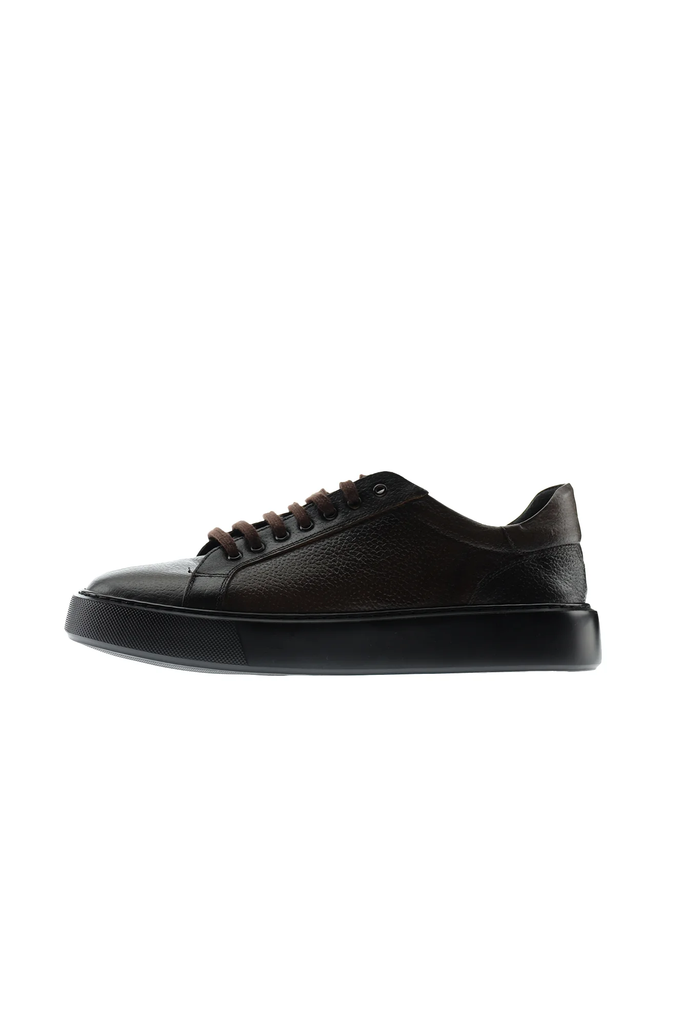 Koyu Kahve Sneaker Deri Ayakkabı - Image 2