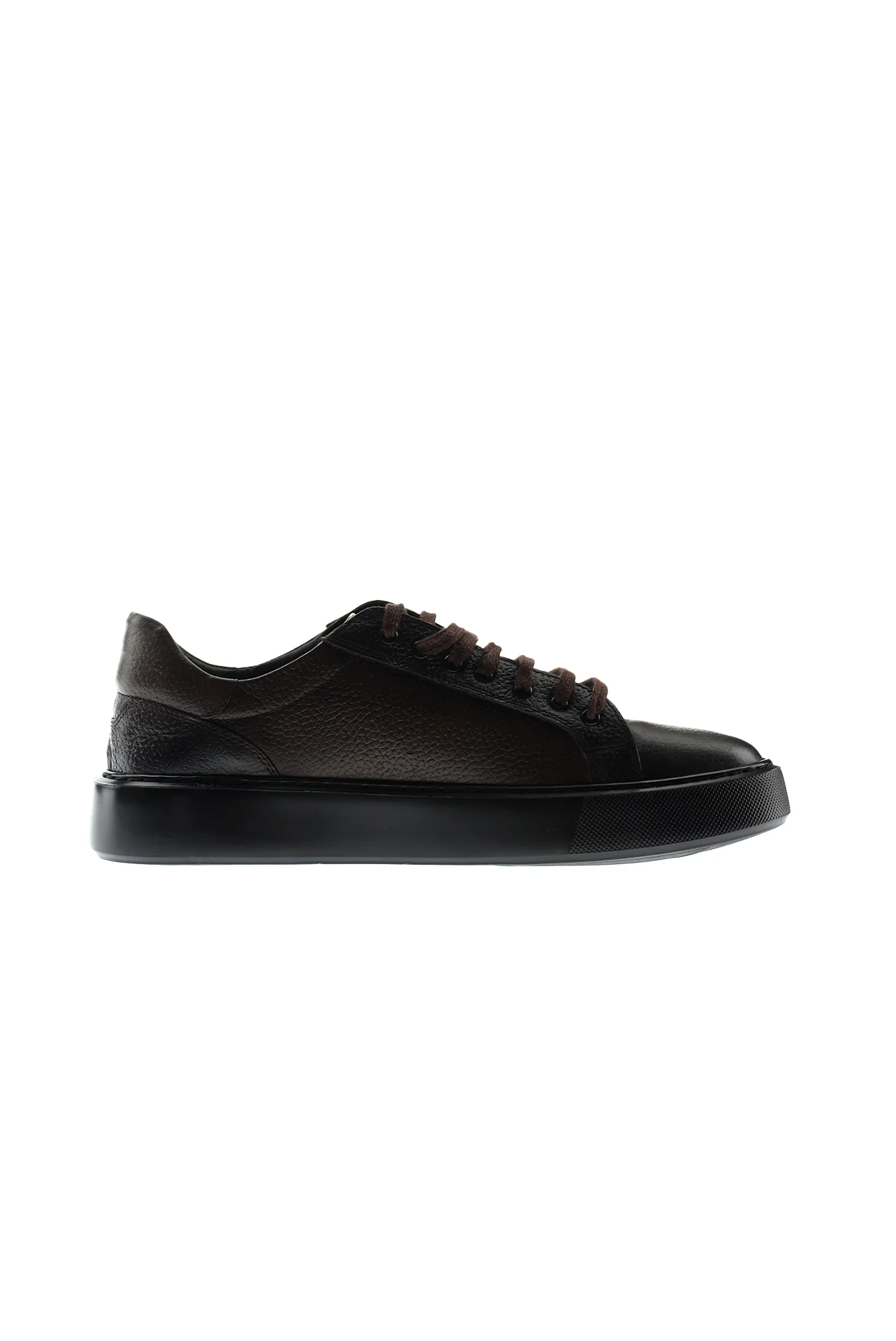 Koyu Kahve Sneaker Deri Ayakkabı - Image 3