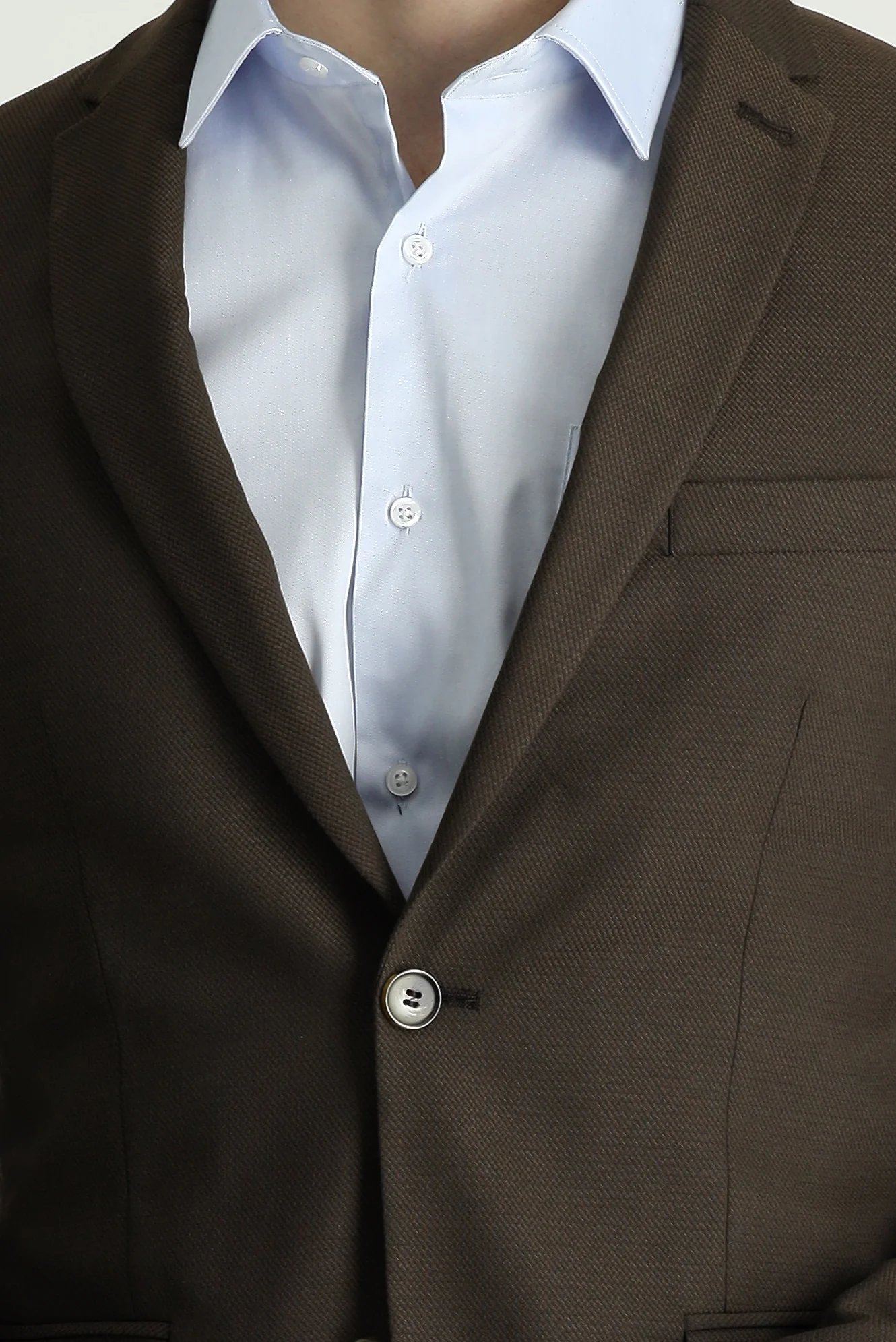 Koyu Kahve 7 Drop Super Slim Fit Eksra Dar Kesim Klasik Desenli Ceket - Image 5