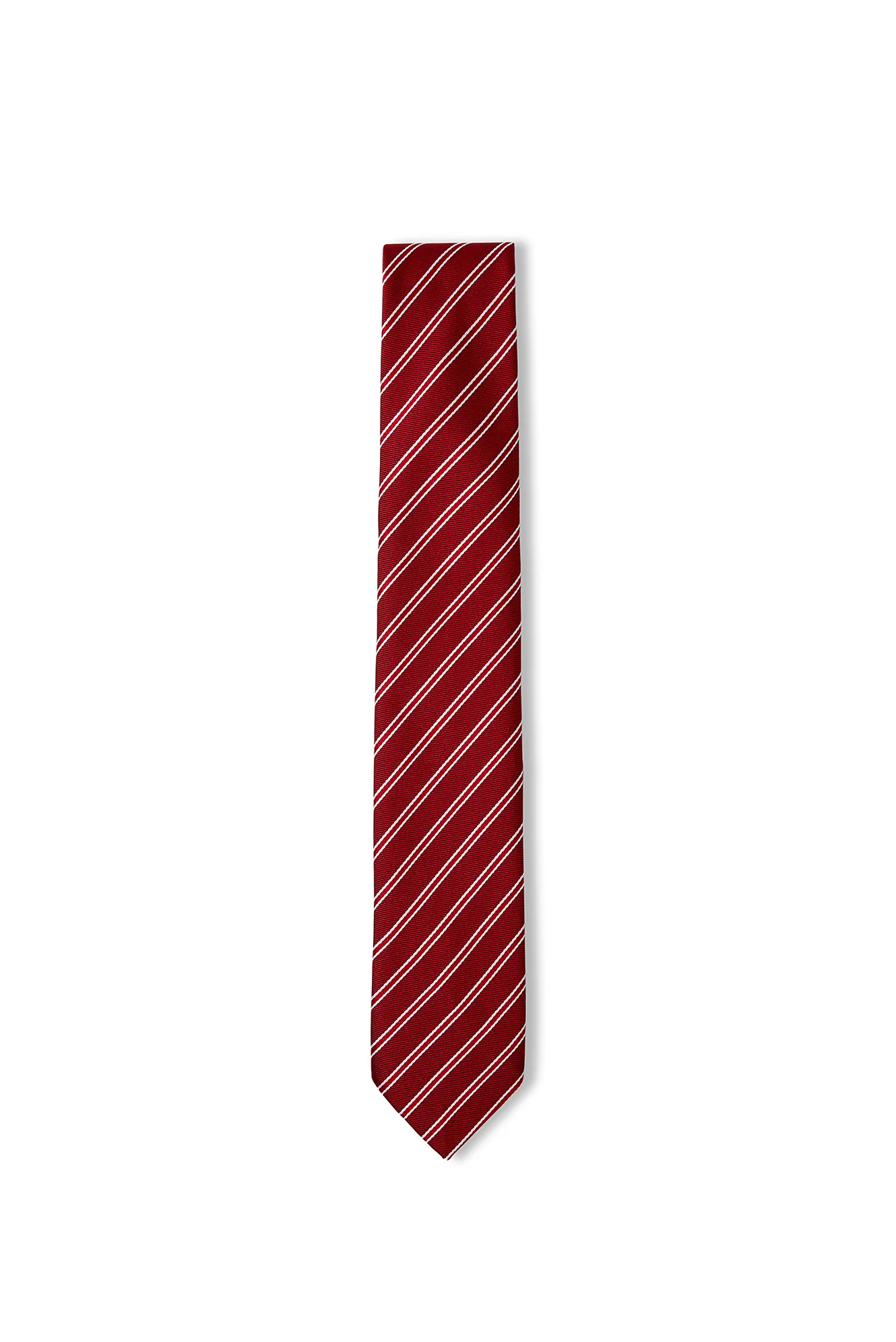 Koyu Kırmızı Çizgili Kravat - Image 2