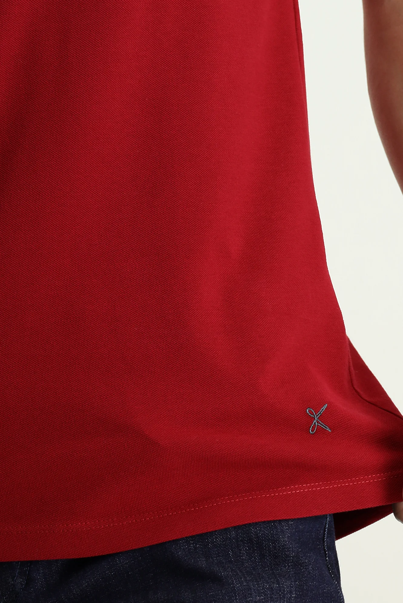 Koyu Kırmızı Slim Fit Dar Kesim Nakışlı Pamuk Polo Yaka Tişört - Image 5
