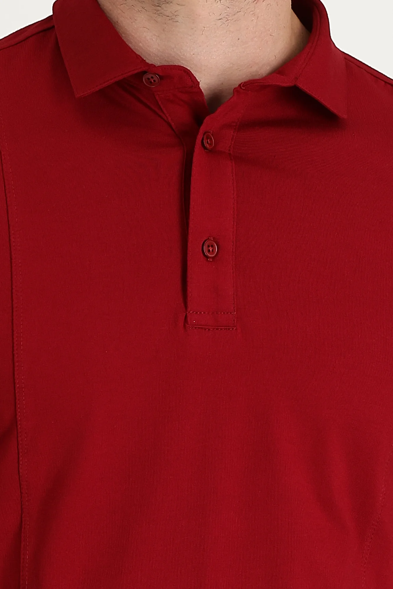 Koyu Kırmızı Slim Fit Dar Kesim Pamuklu Süprem Polo Yaka Tişört - Image 4