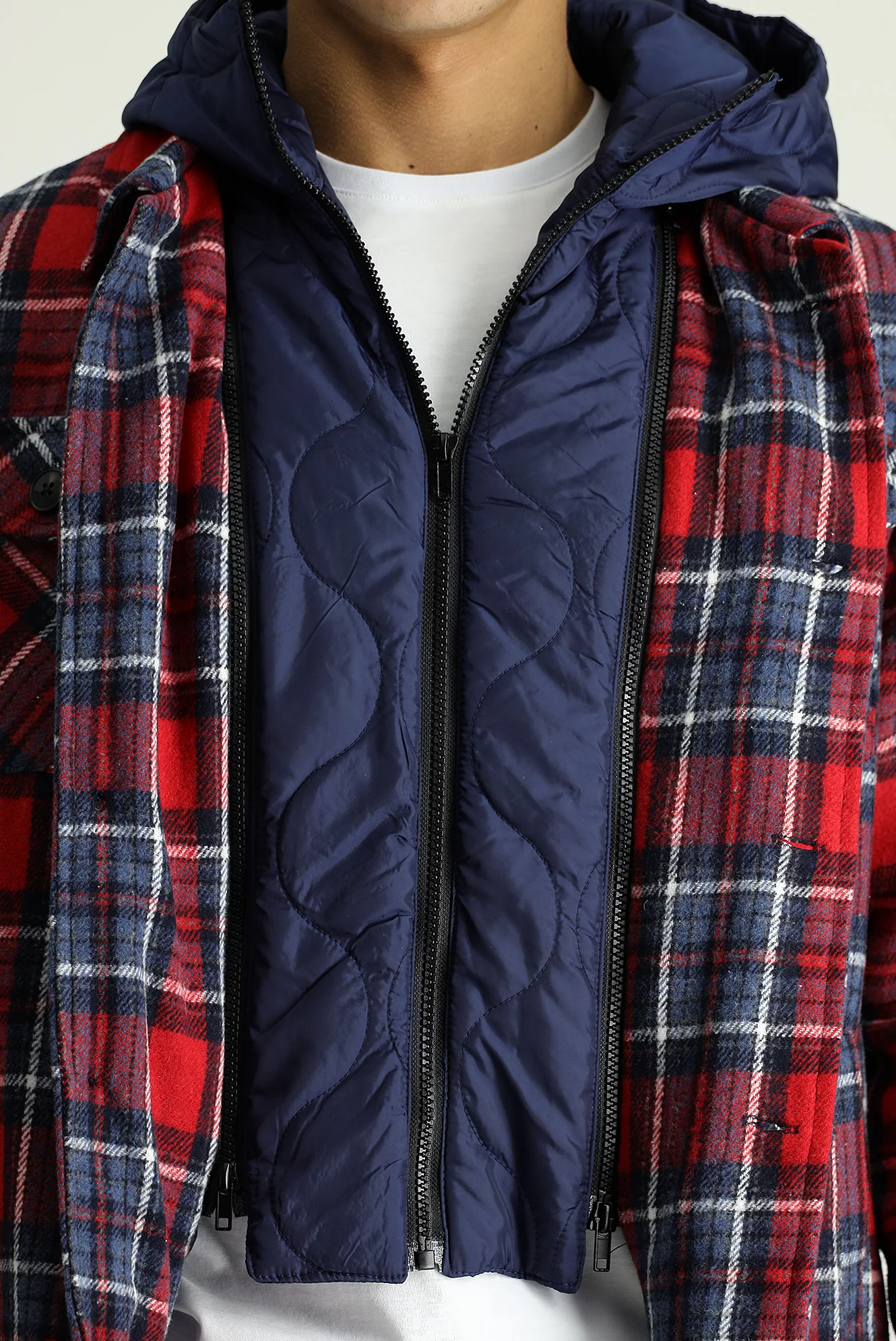 Koyu Kırmızı Slim Fit Dar Kesim Yünlü Kapüşonlu Spor Mont - Image 5
