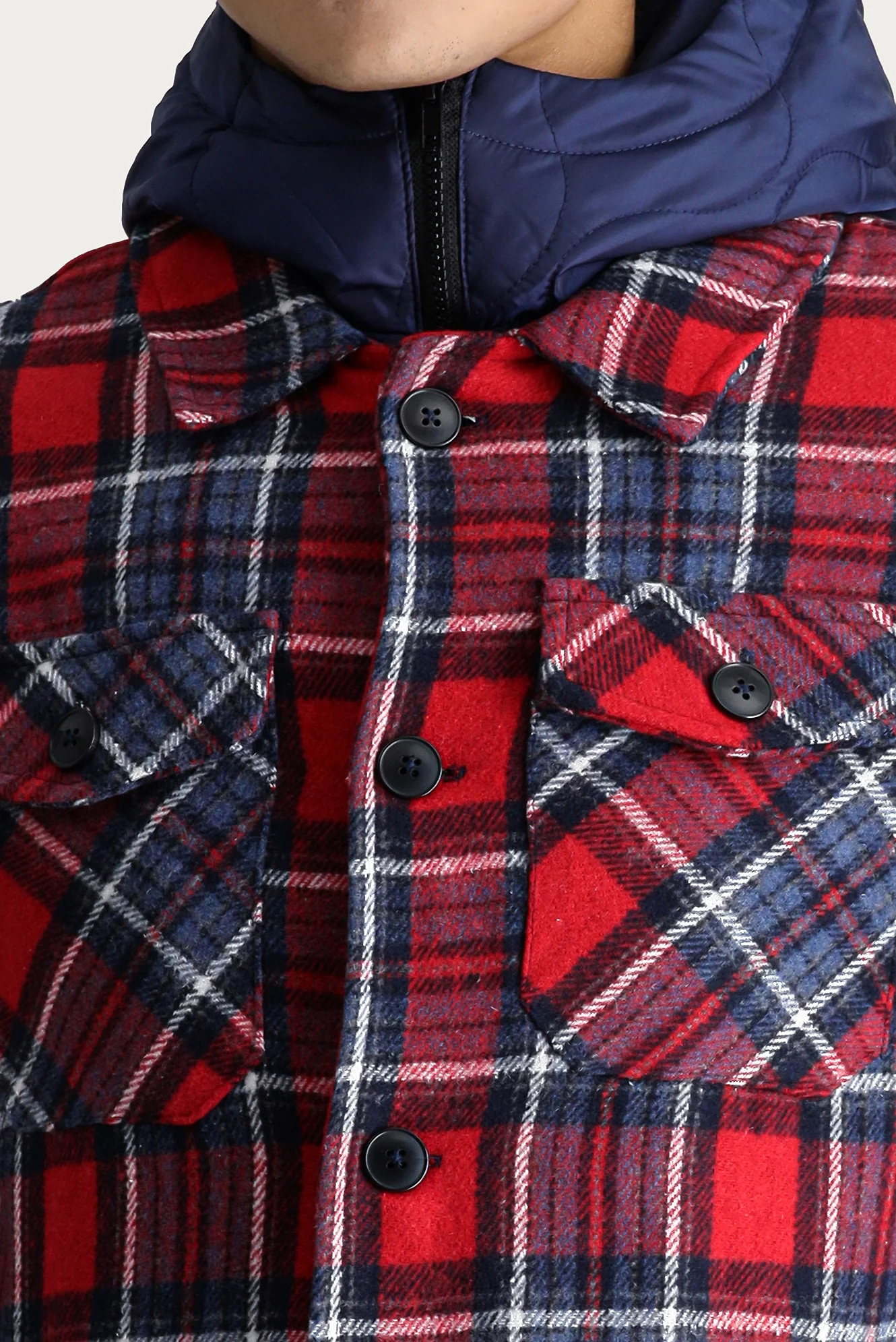 Koyu Kırmızı Slim Fit Dar Kesim Yünlü Kapüşonlu Spor Mont - Image 6