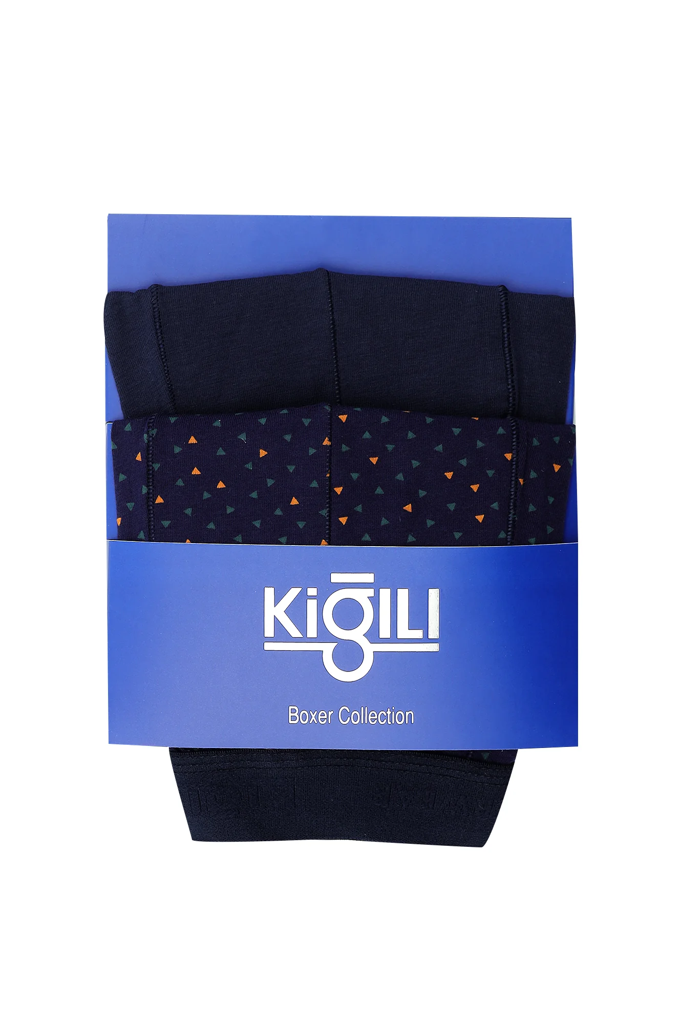 Koyu Lacivert 2'li Desenli Boxer