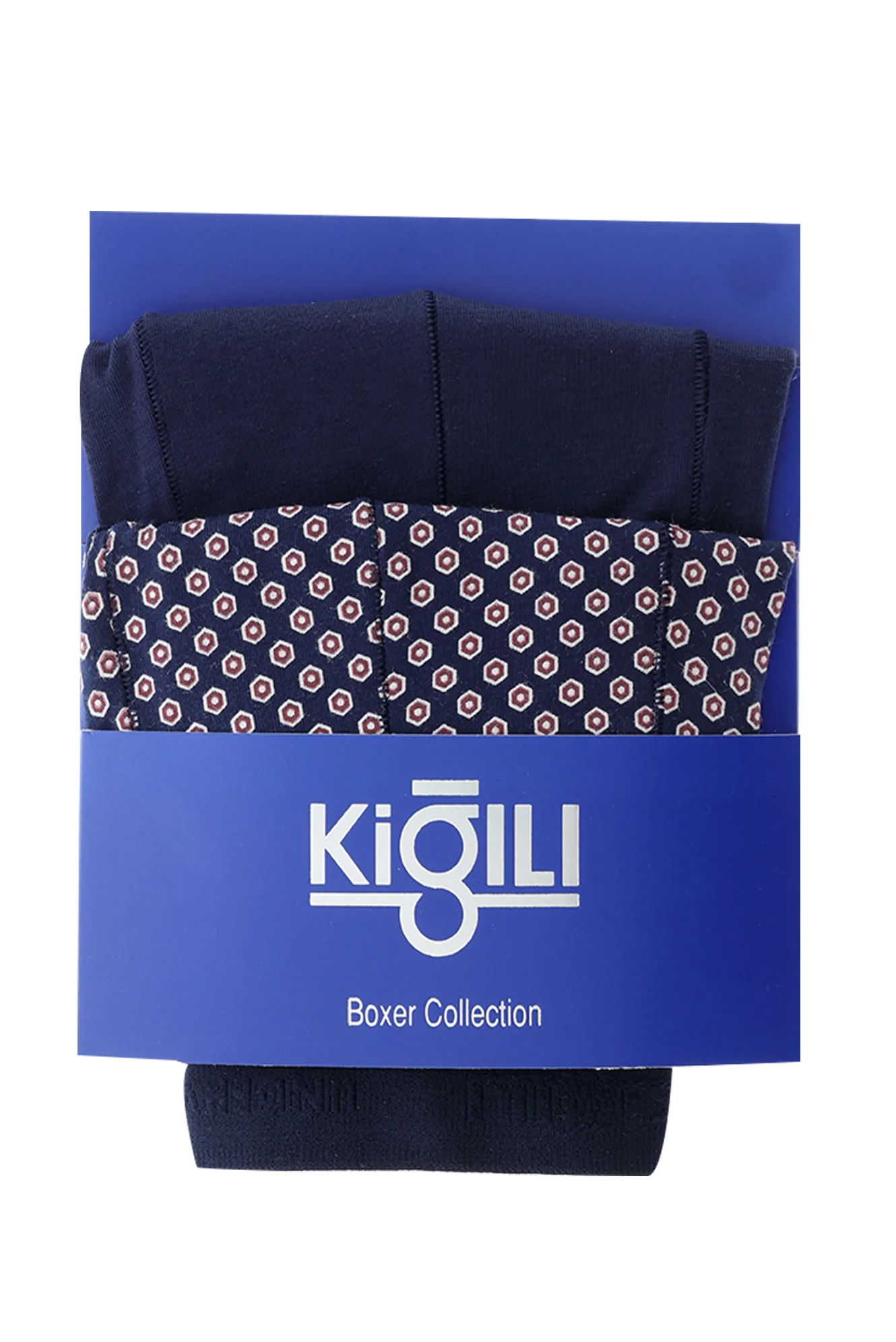 Koyu Lacivert 2'li Desenli Pamuklu Boxer Seti