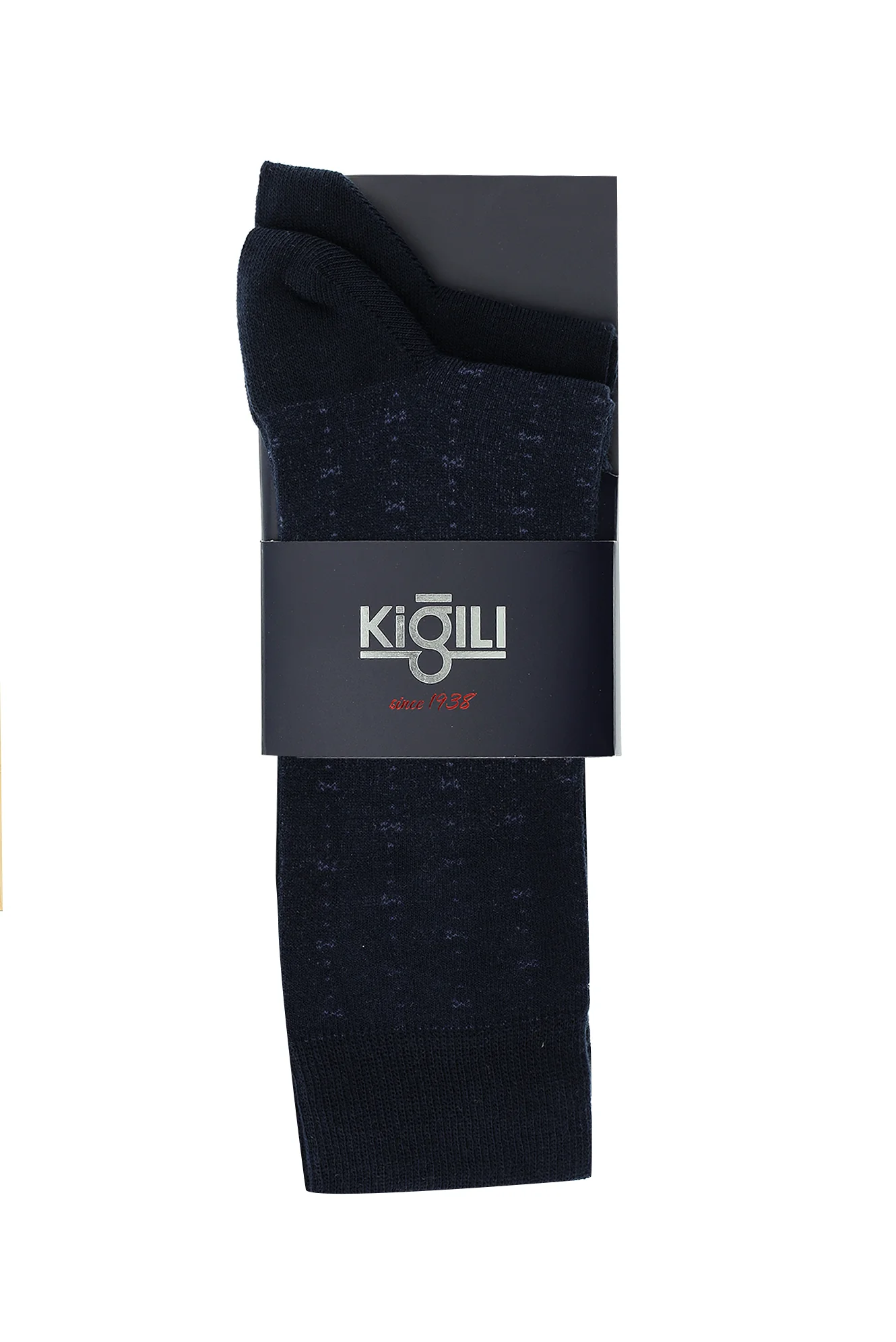 Koyu Lacivert 2'li Desenli Pamuklu Çorap Seti
