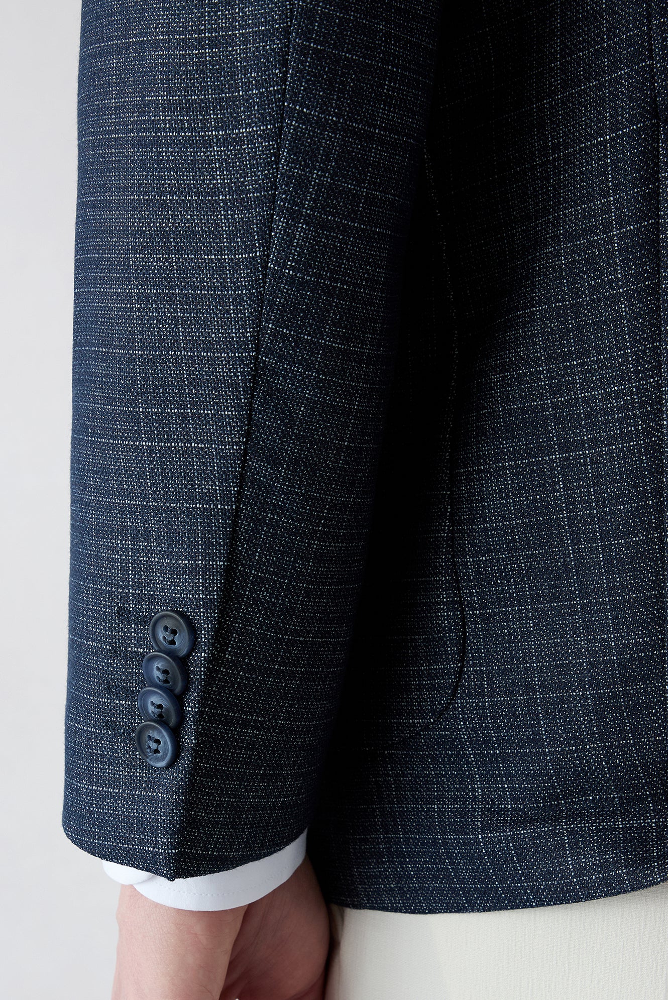 Koyu Lacivert 4 Drop Relaxed Fit Rahat Kesim Mono Yaka Torba Cep Desenli Ceket - Image 6
