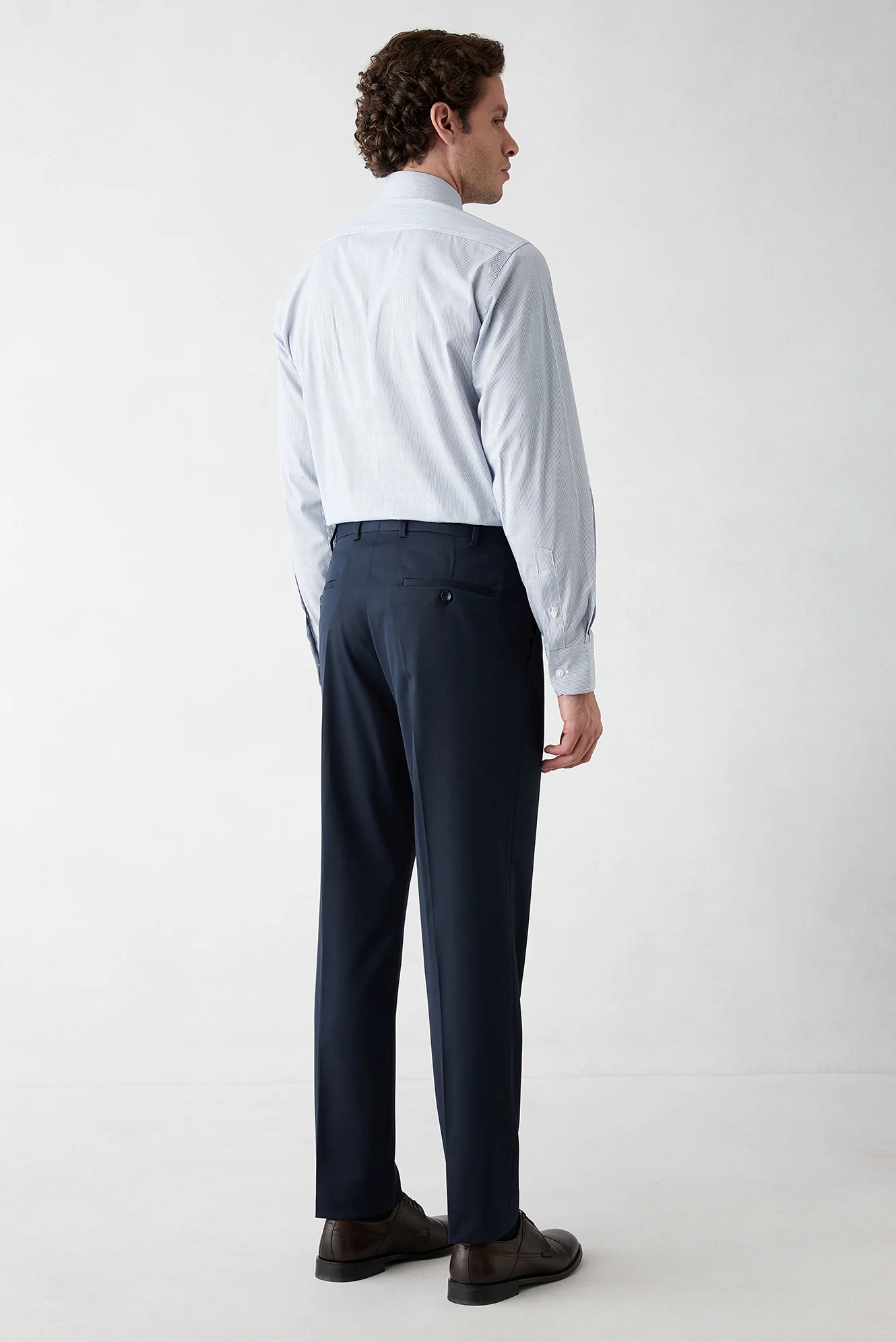 Koyu Lacivert 6 Drop Regular Fit Standart Kesim Mono Yaka Likralı Düz Takım Elbise - Image 6