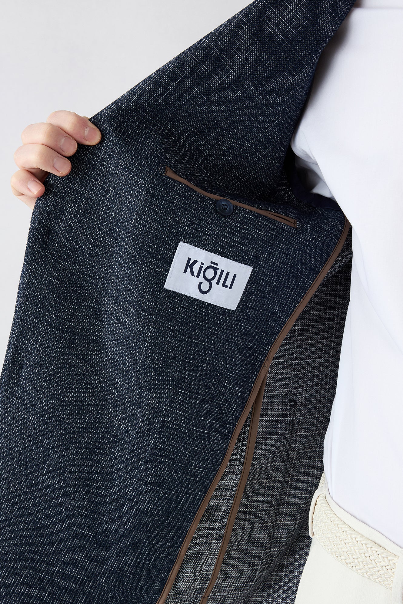Koyu Lacivert 6 Drop Regular Fit Standart Kesim Mono Yaka Torba Cep Desenli Ceket - Image 5