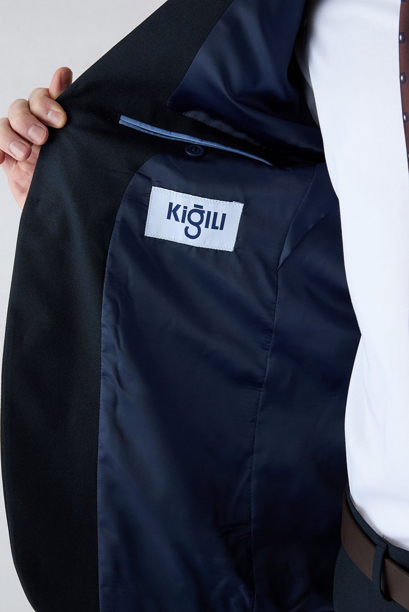 Koyu Lacivert 6 Drop Regular Fit Standart Kesim Mono Yaka Yünlü Takım Elbise - Image 4