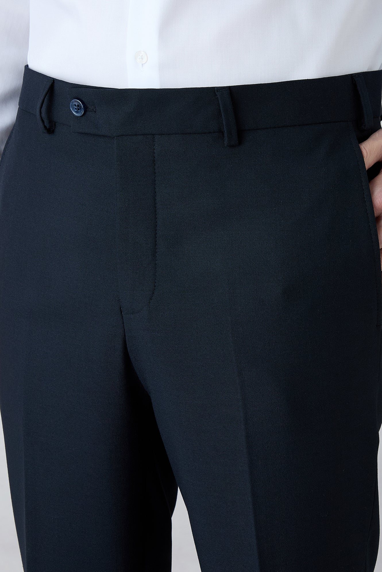 Koyu Lacivert 6 Drop Regular Fit Standart Kesim Mono Yaka Yünlü Takım Elbise - Image 7