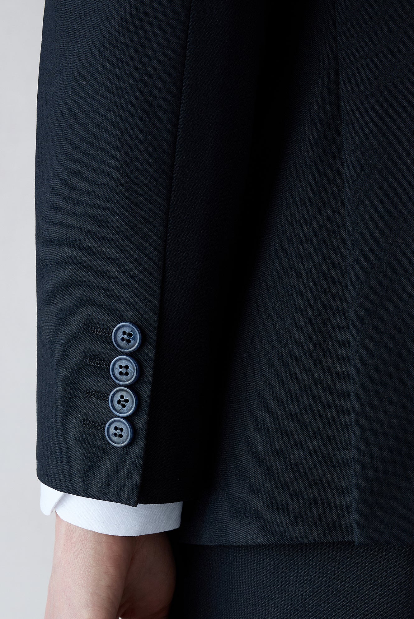 Koyu Lacivert 7 Drop Slim Fit Dar Kesim Mono Yaka Yünlü Takım Elbise - Image 5