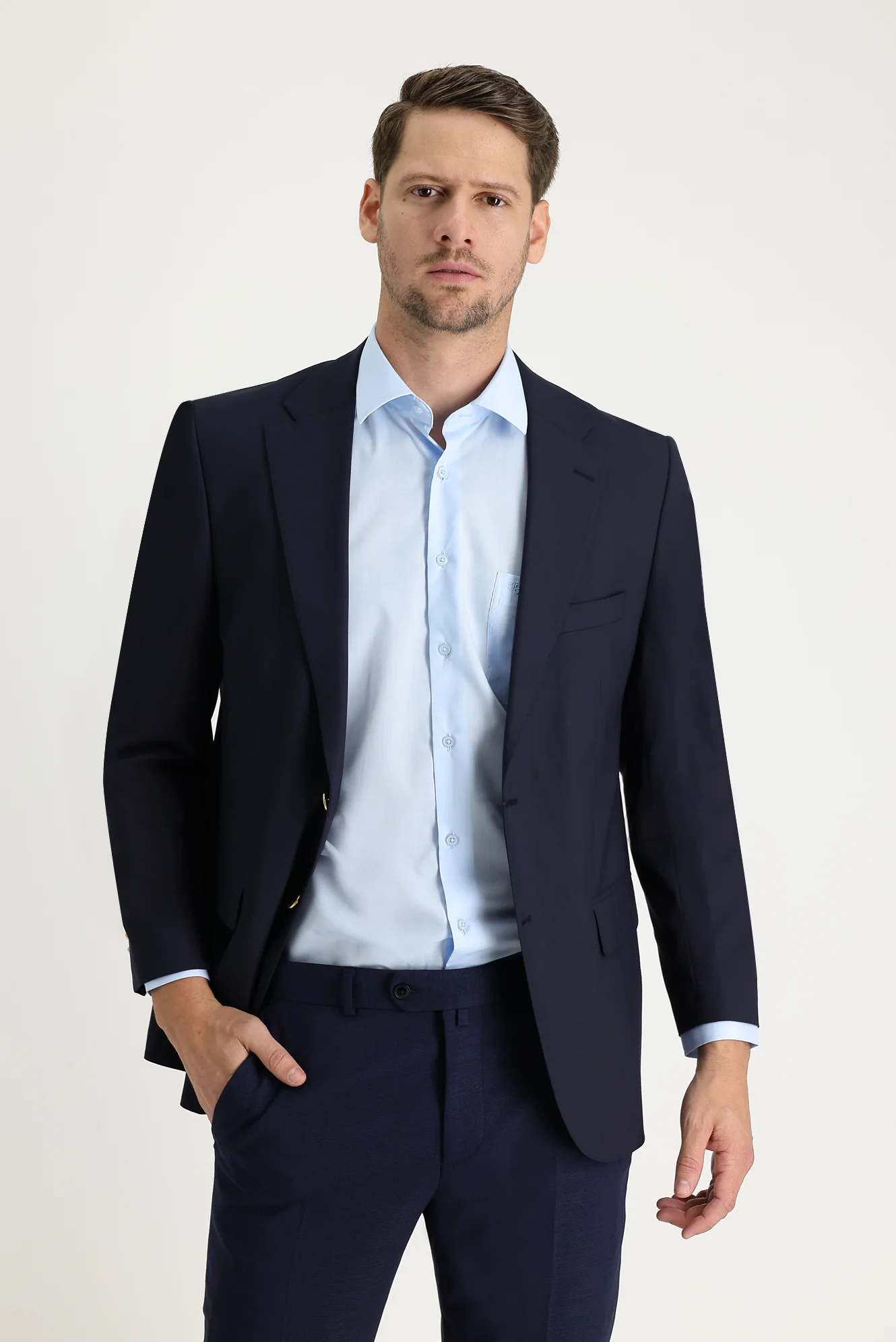 Koyu Lacivert 6 Drop Regular Fit Standart Kesim AK BLAZER CEKET - Image 3