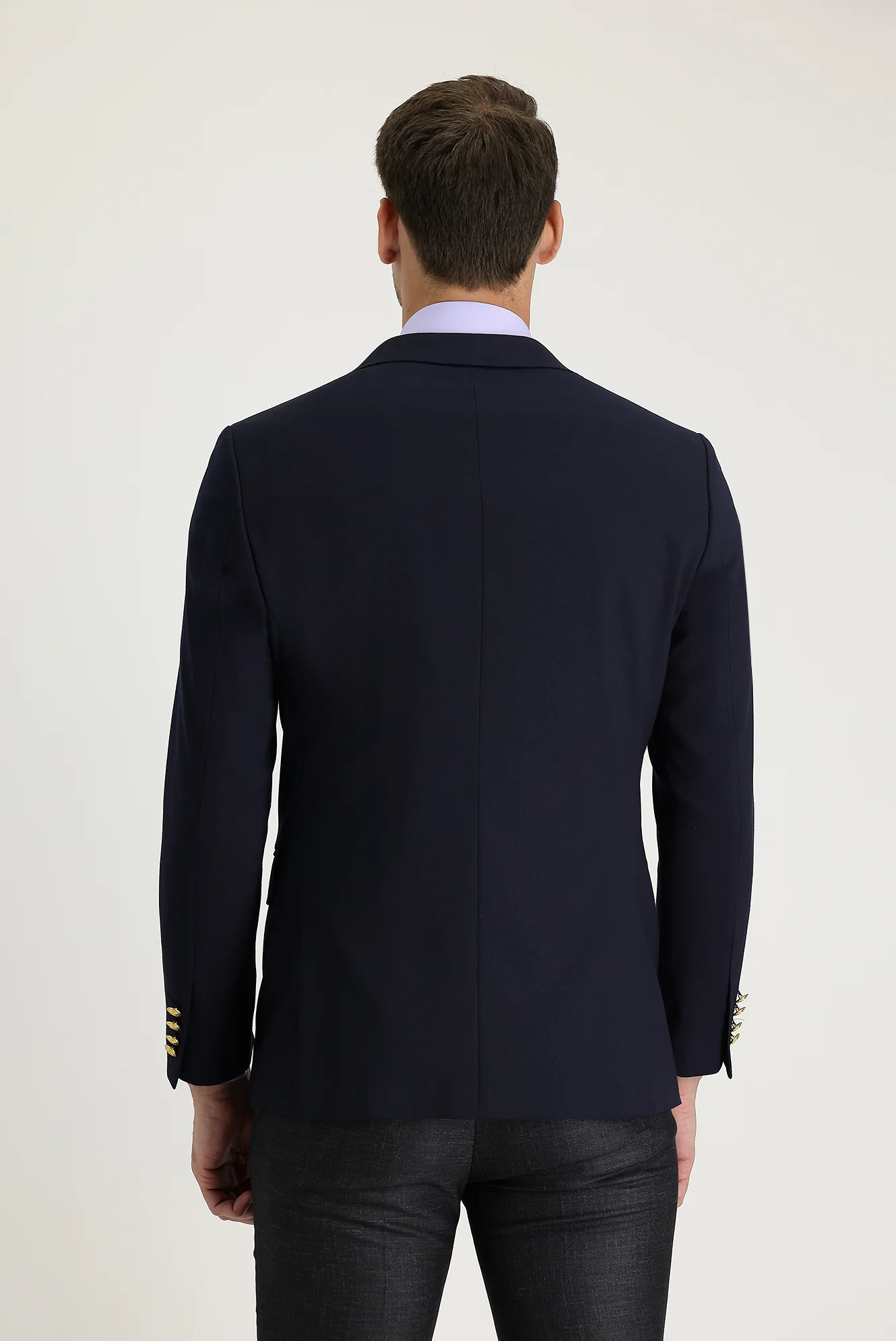 Koyu Lacivert 6 Drop Regular Fit Standart Kesim AK POLVİS BLAZER CEKET - Image 3