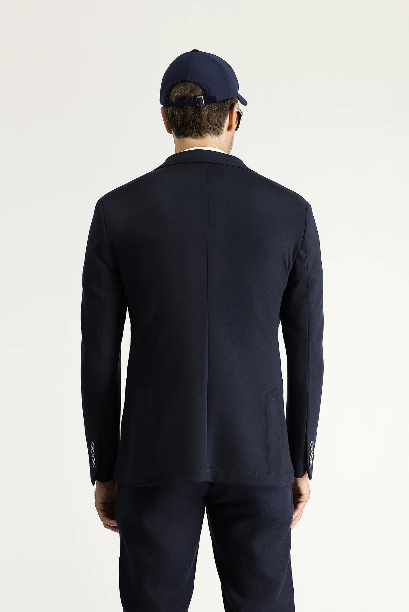 Koyu Lacivert 7 Drop Super Slim Fit Eksra Dar Kesim Astarsız Spor Ceket - Image 4