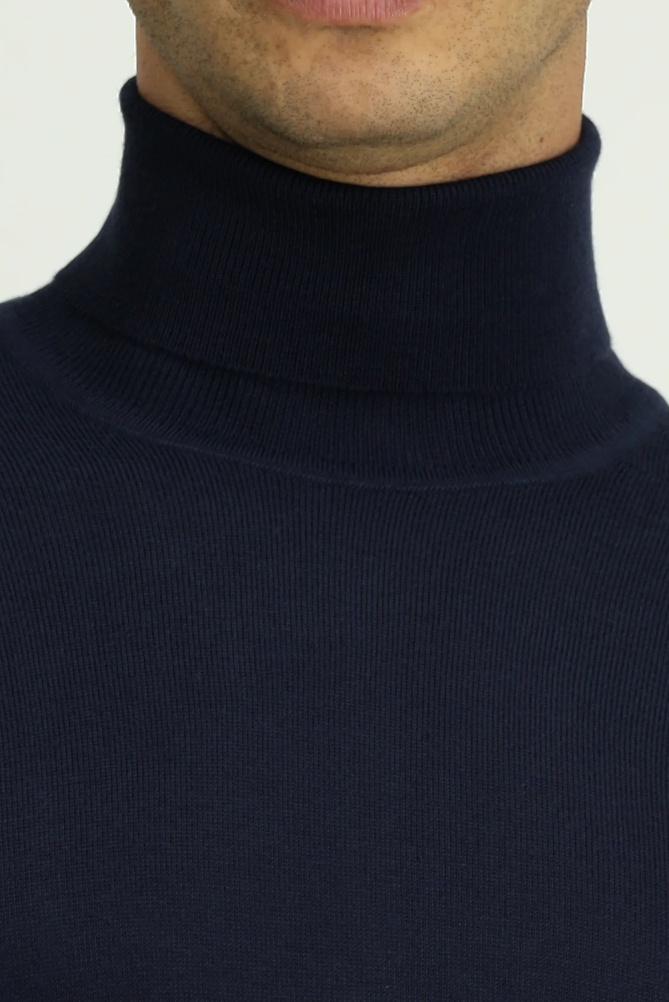 Koyu Lacivert Balıkçı Yaka Regular Fit Sıcak Tutan Yünlü Triko Kazak - Image 6