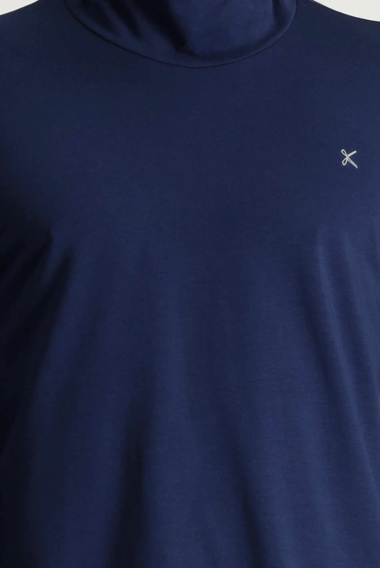 Koyu Lacivert Balıkçı Yaka Slim Fit Dar Kesim Pamuklu Sweatshirt - Image 5