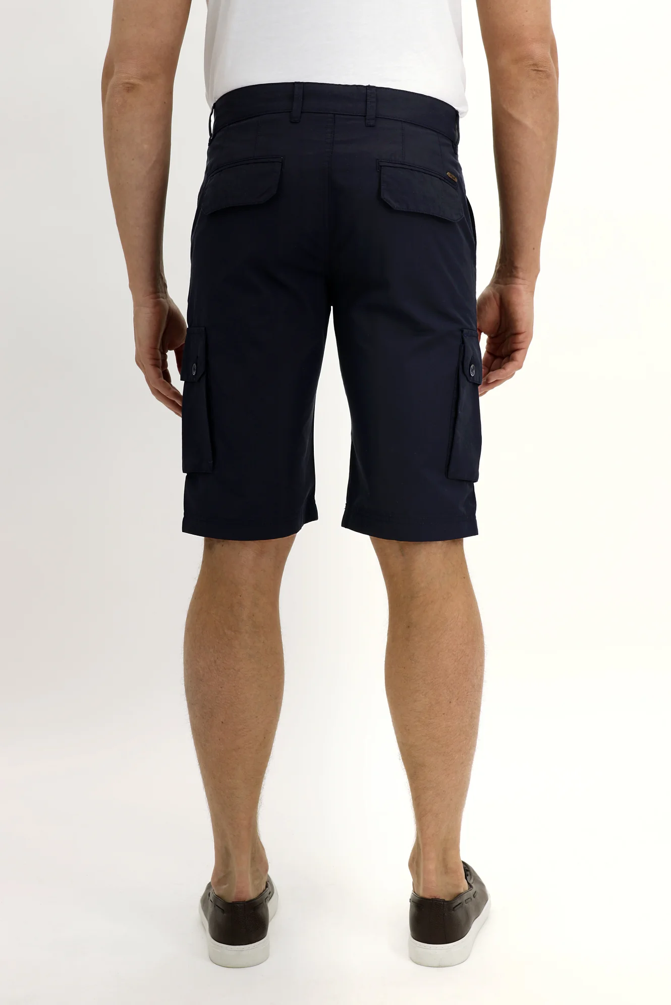 Koyu Lacivert Slim Fit Dar Kesim Bermuda Şort - Image 4