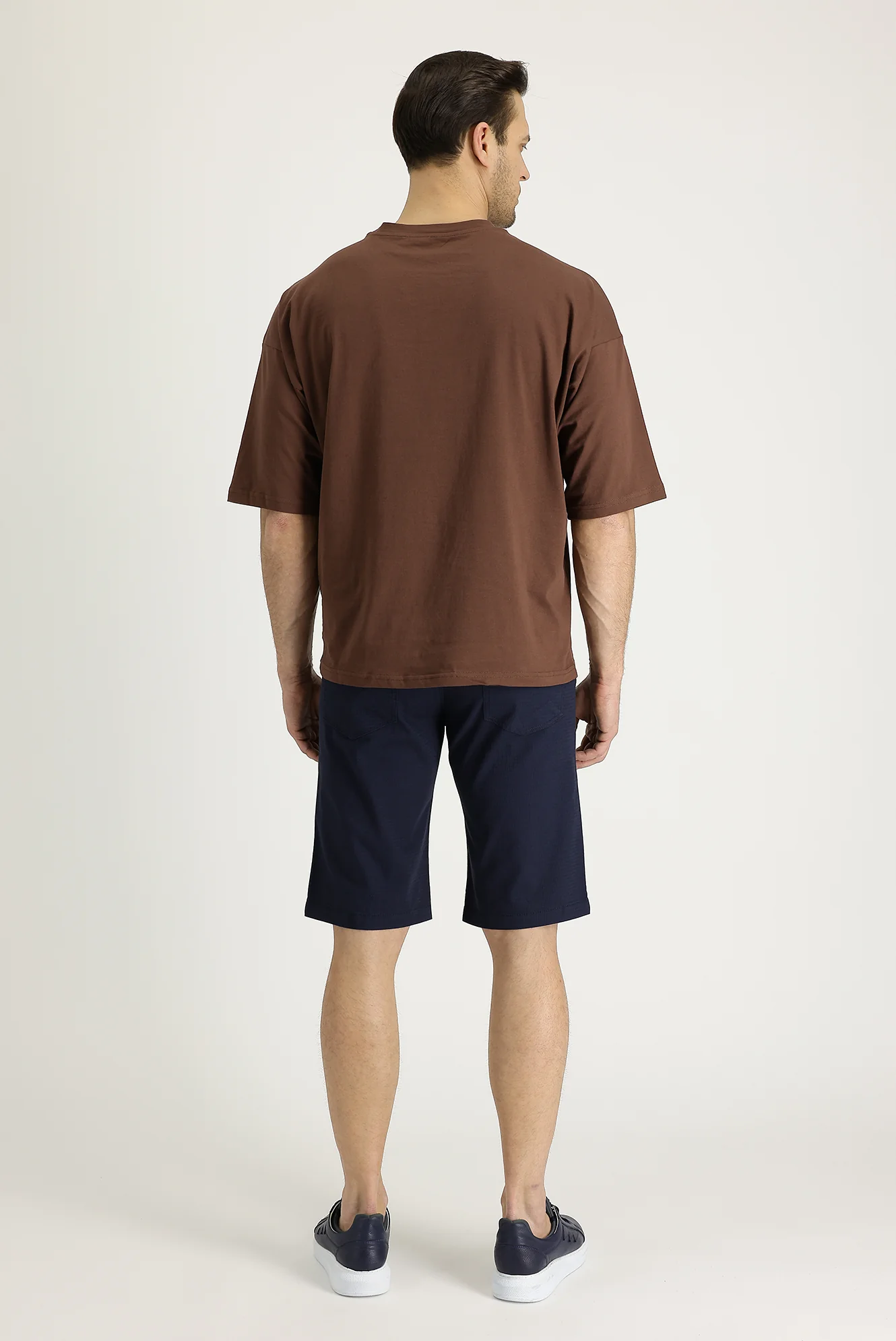 Koyu Lacivert Regular Fit Standart Kesim Bermuda Şort - Image 3