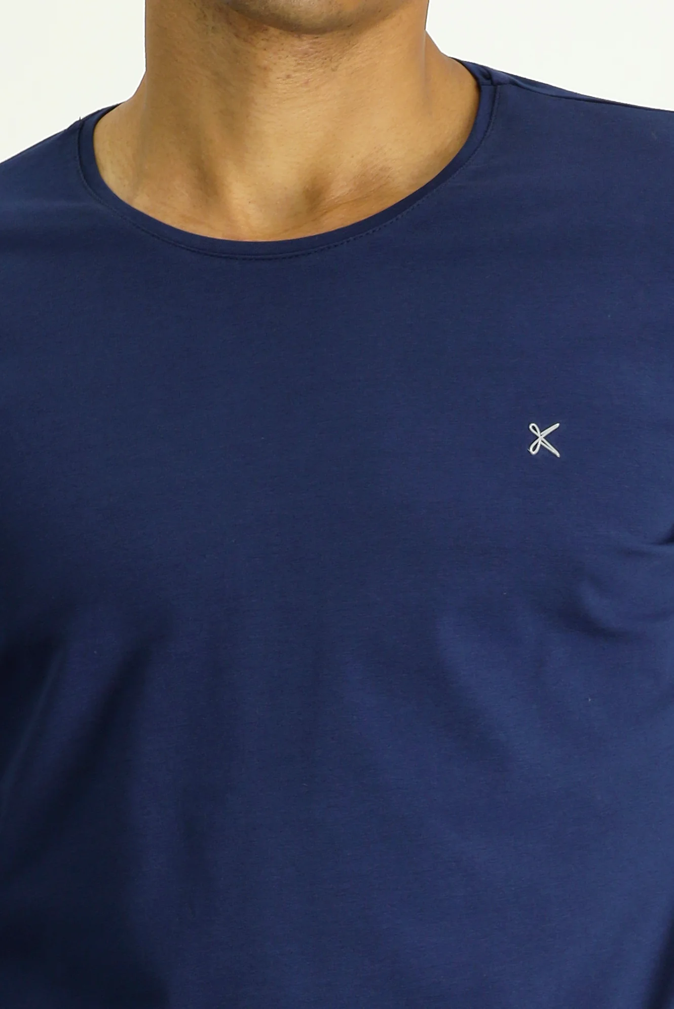 Koyu Lacivert Bisiklet Yaka Slim Fit Dar Kesim Pamuklu Sweatshirt - Image 5