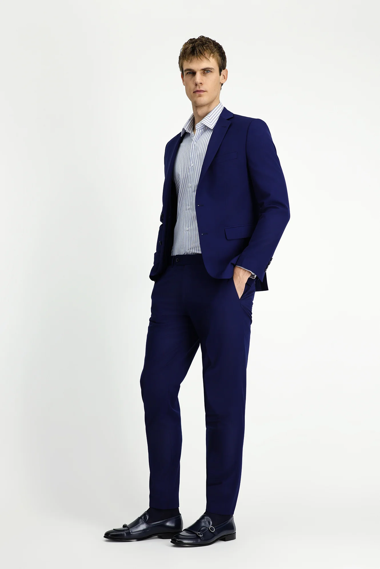 Koyu Lacivert 6 Drop Regular Fit Standart Kesim Takım Elbise - Image 2