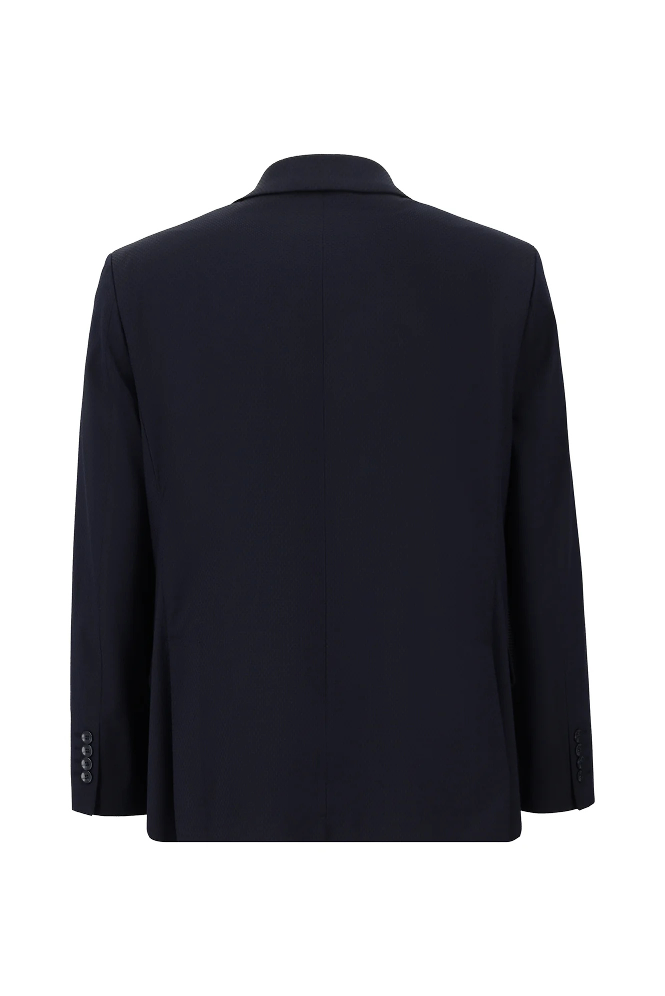 Koyu Lacivert 4 Drop Relaxed Fit Rahat Kesim Klasik Desenli Gofre Ceket - Image 2