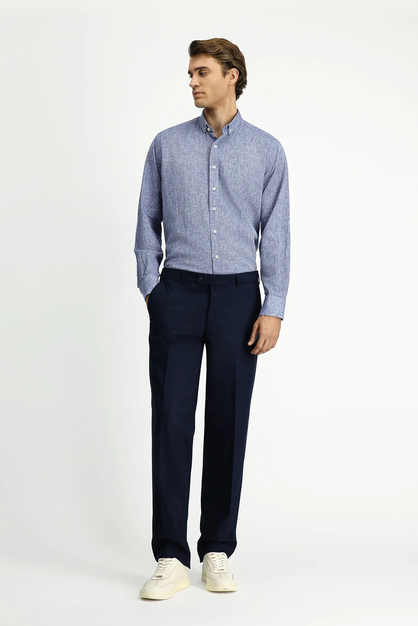 Koyu Lacivert 4 Drop Relaxed Fit Rahat Kesim Klasik Pantolon