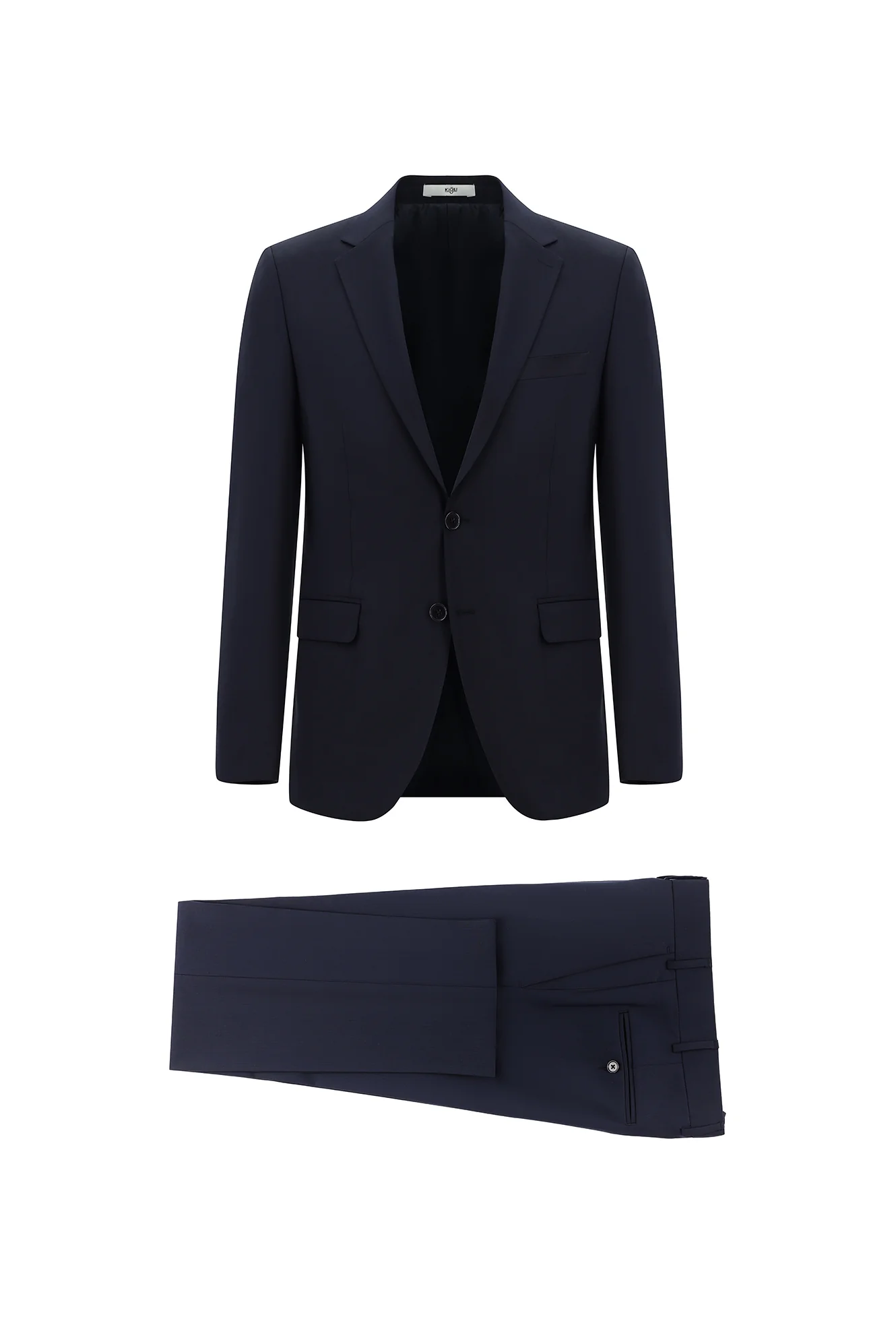 Koyu Lacivert 4 Drop Relaxed Fit Rahat Kesim Yünlü Takım Elbise