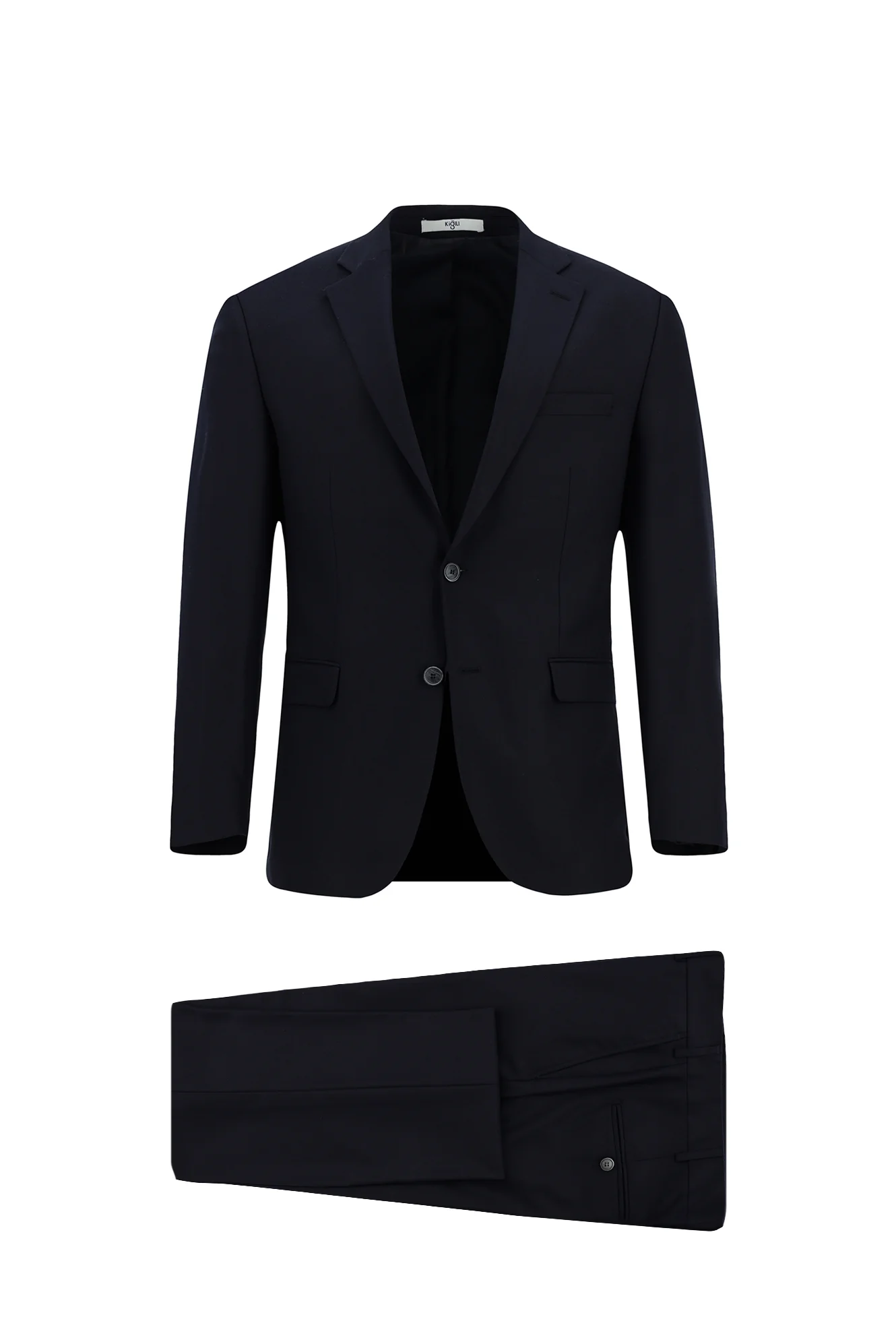 Koyu Lacivert 7 Drop Slim Fit Dar Kesim Desenli Takım Elbise