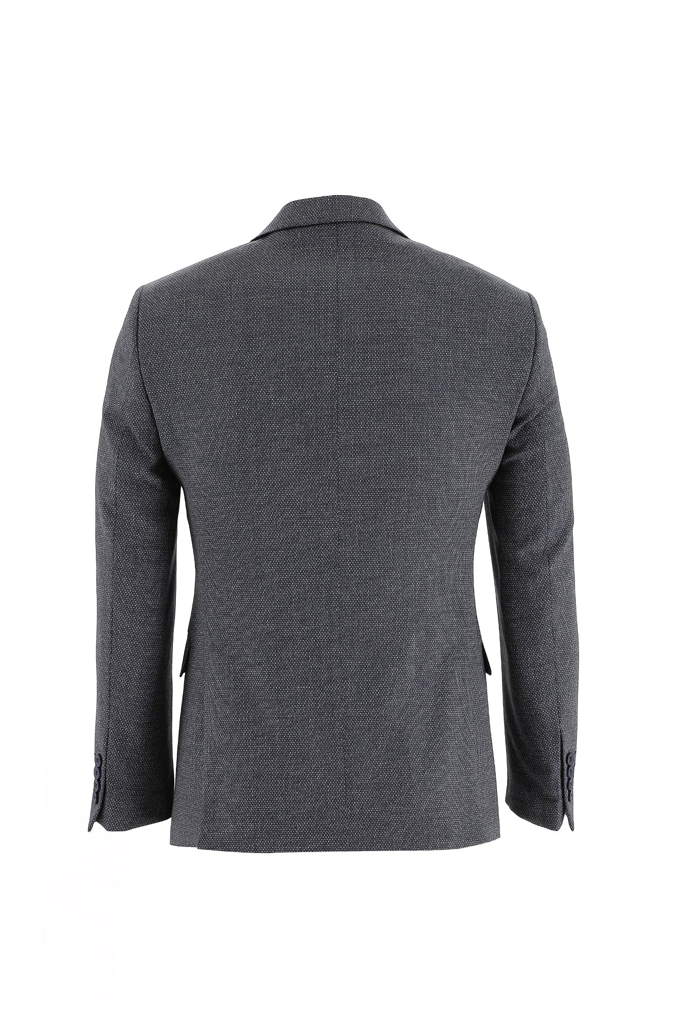 Koyu Lacivert 6 Drop Regular Fit Standart Kesim Kuşgözü Yünlü Takım Elbise - Image 3