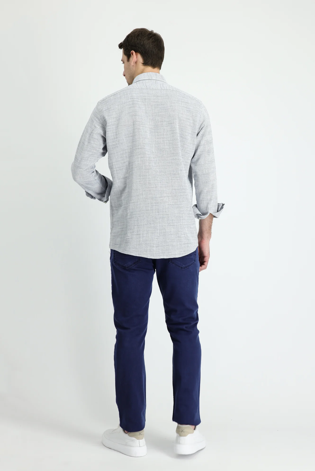 Koyu Lacivert Regular Fit Standart Kesim Likralı Denim Pantolon - Image 3