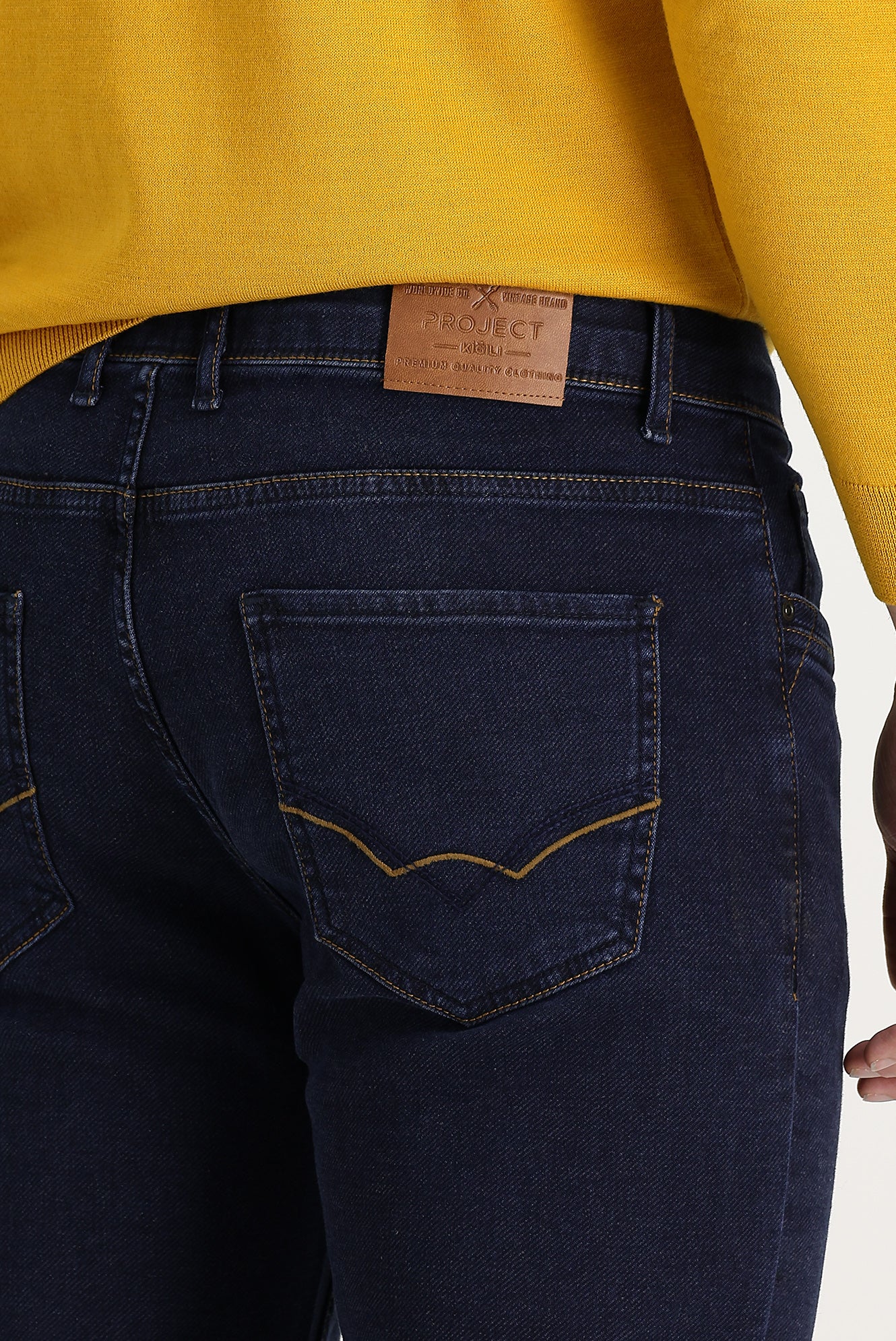 Koyu Lacivert Super Slim Fit Eksra Dar Kesim Likralı Denim Pantolon - Image 4