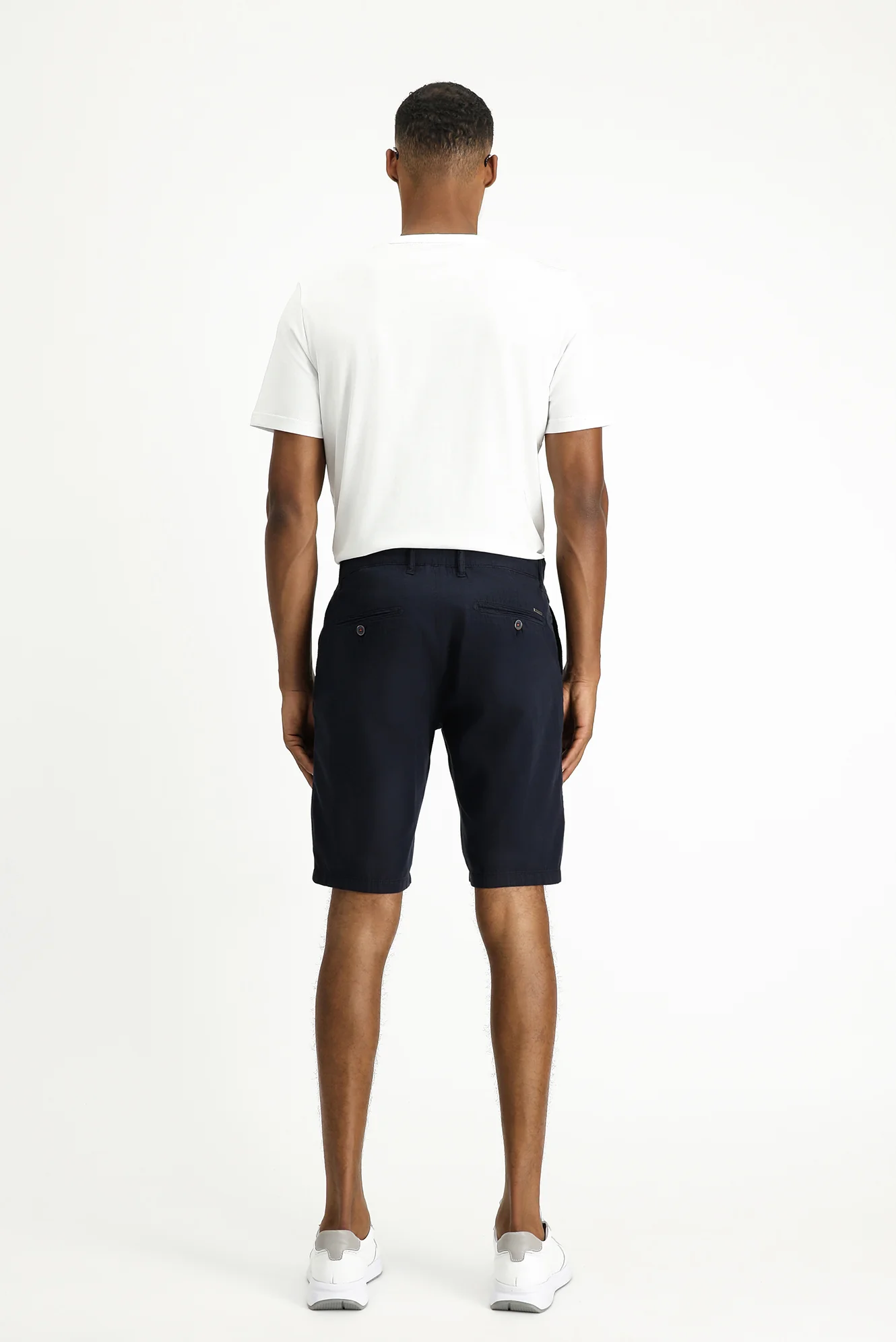 Koyu Lacivert Regular Fit Standart Kesim Pamuklu Bermuda Şort - Image 4