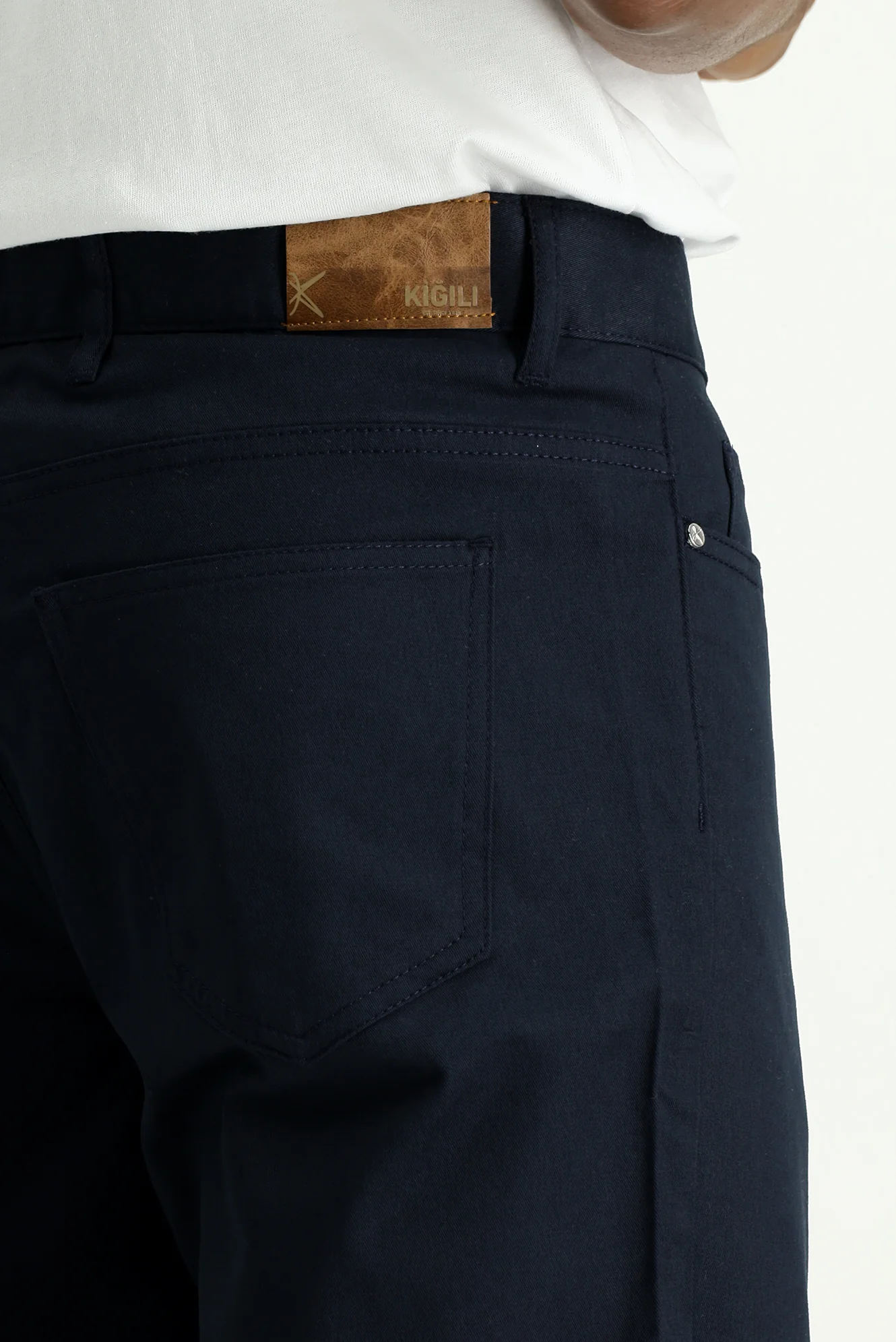 Koyu Lacivert Regular Fit Standart Kesim Pamuklu Bermuda Şort - Image 5